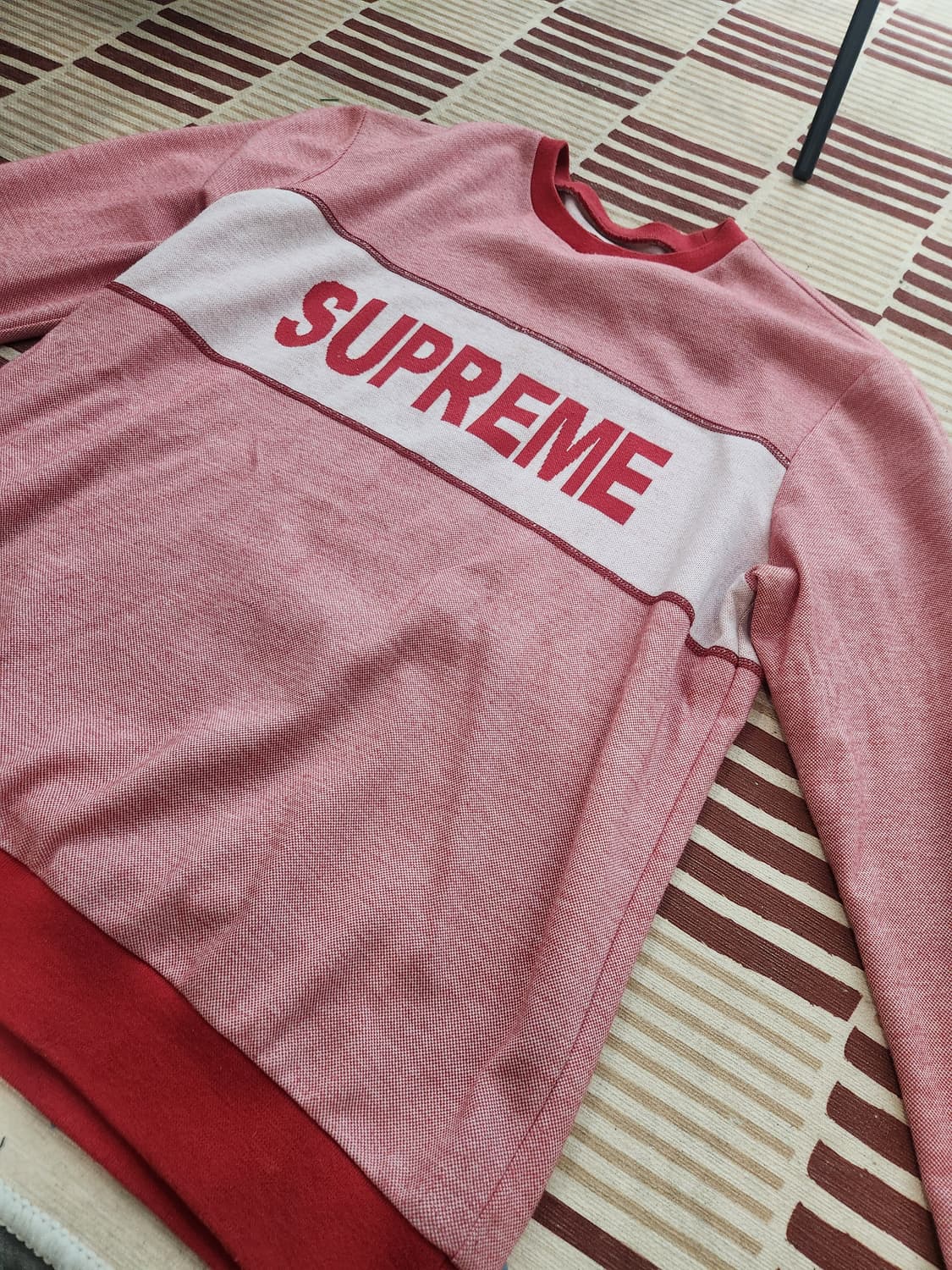 슈프림 토날 스트라이프 로고 크루넥 니트 (L) 상품이미지1