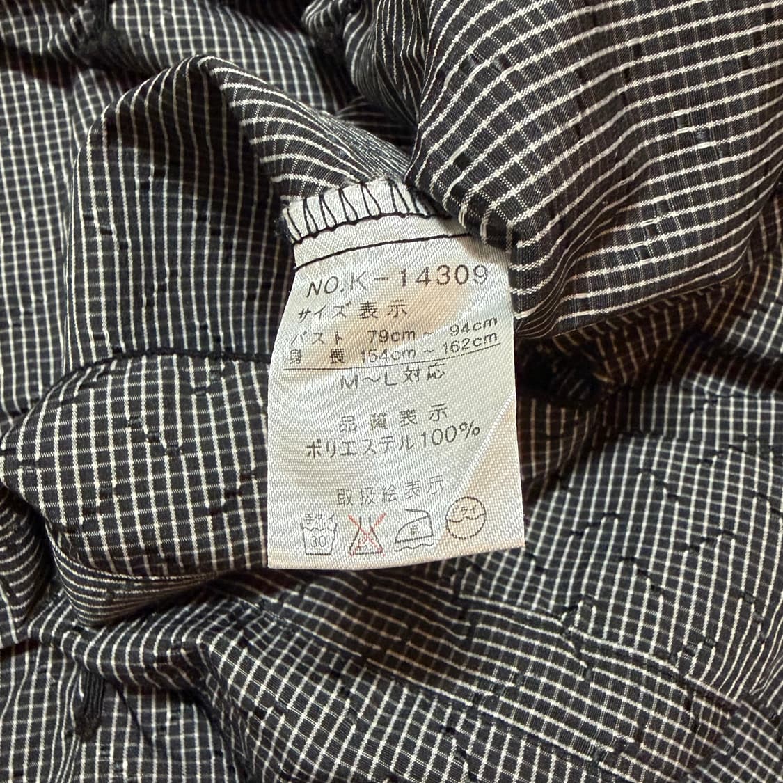 체크 셔링 벌룬 원피스 (L) 상품이미지8