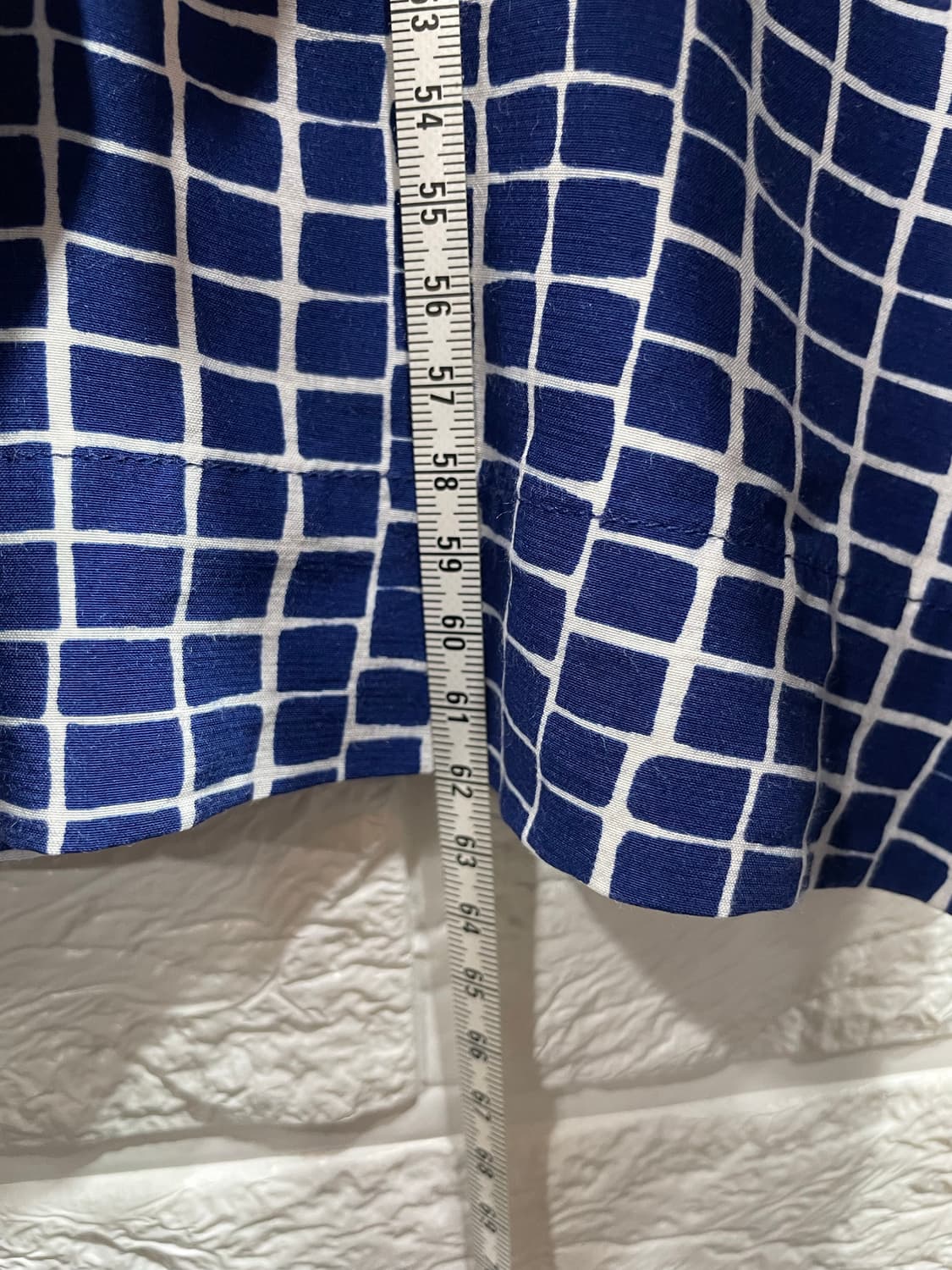 정품 타미힐피거 블루체크 반팔블라우스 캡소매블라우스 비스코스레이온100% 상품이미지5