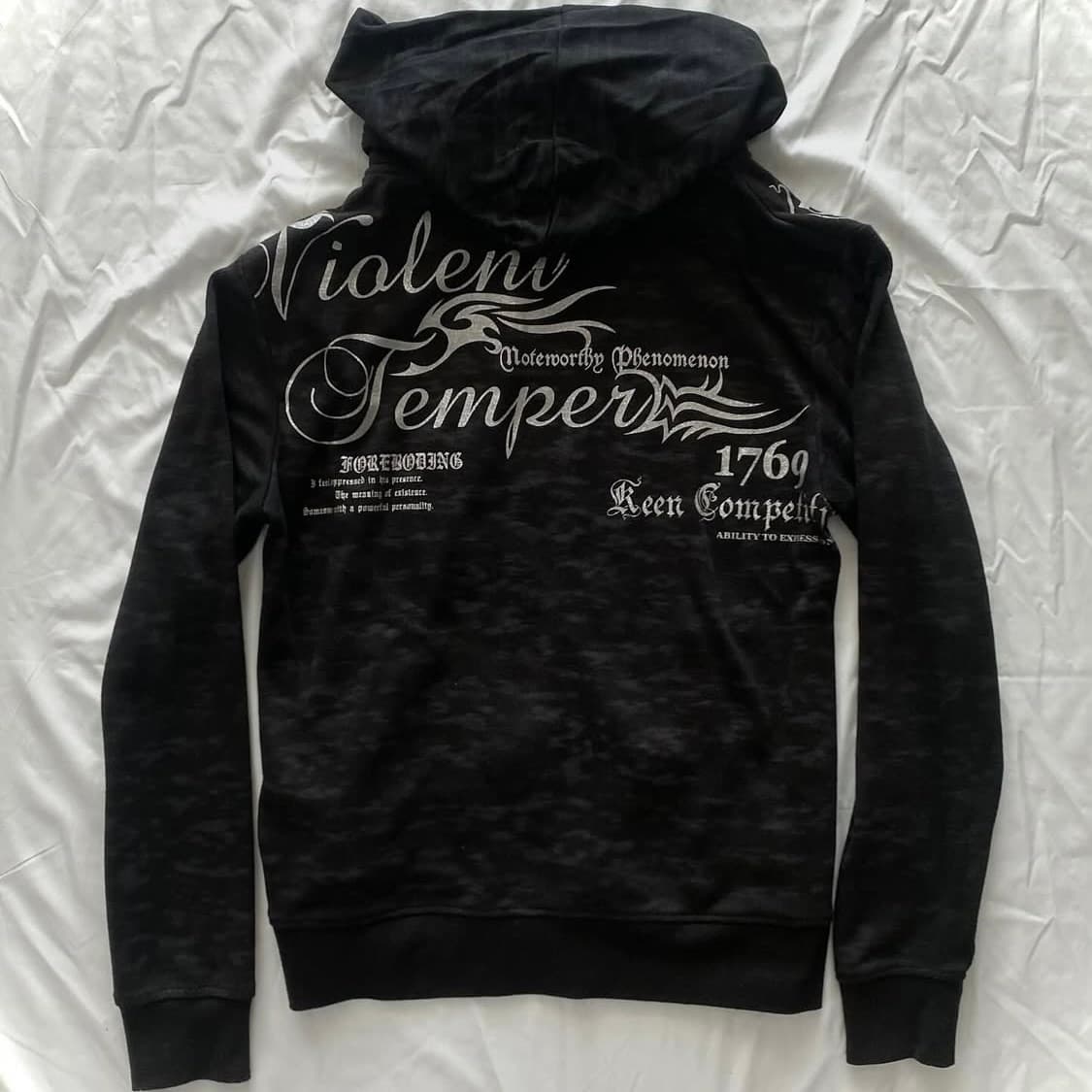 Y2K 레터링 펑크 후드 집업 상품이미지3