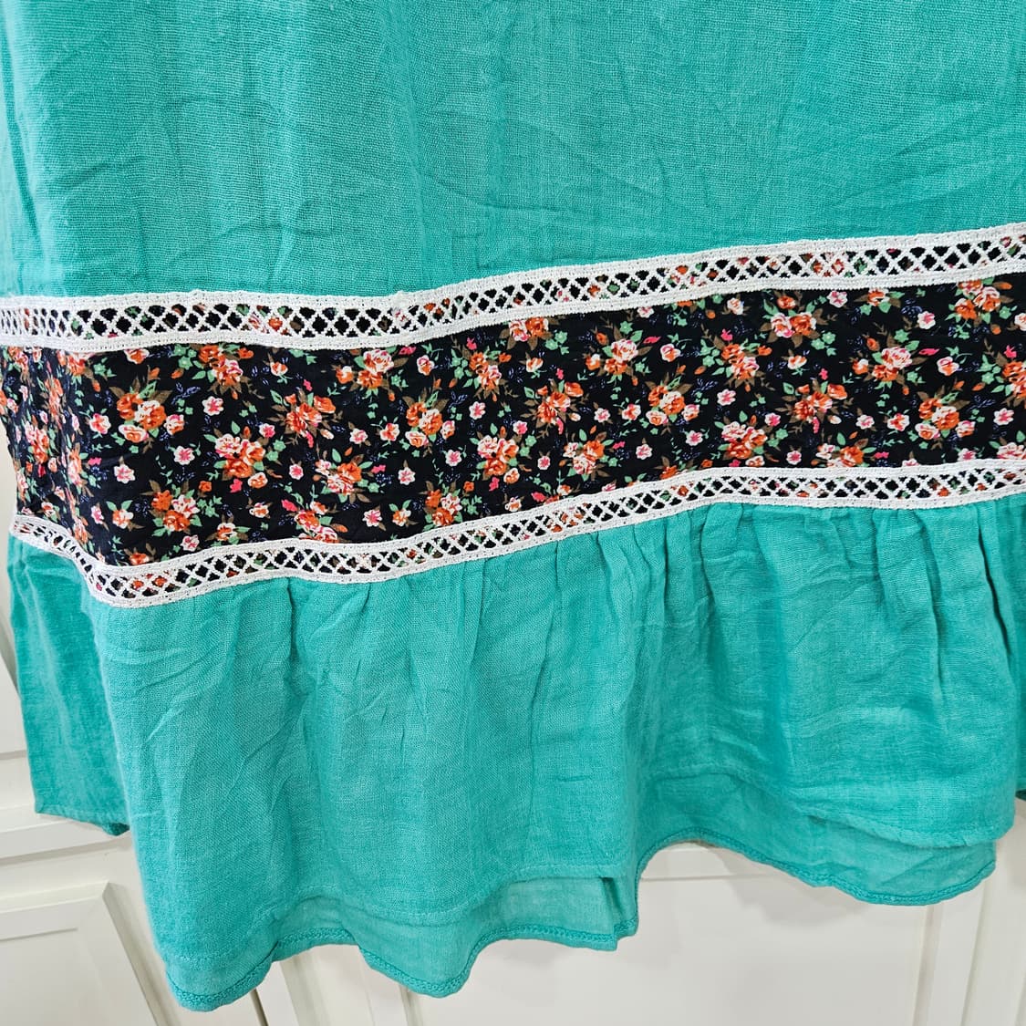 빈티지 플라워 에스닉 원피스 민트 상품이미지6