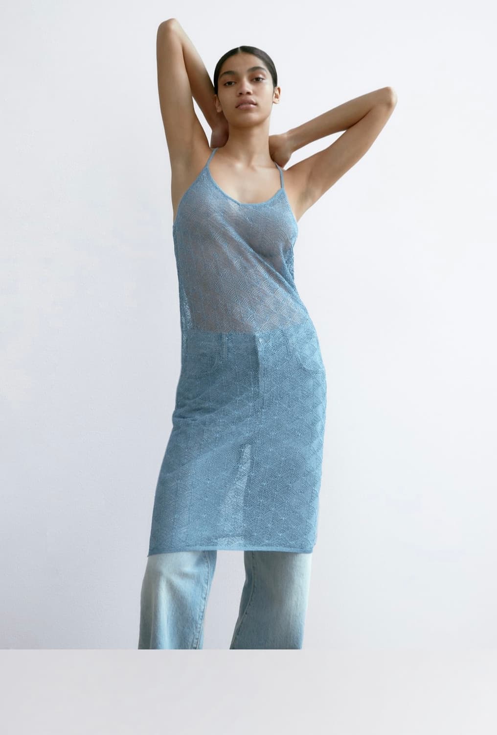 ZARA 펄 시스루 레이어드 원피스 M 상품이미지2