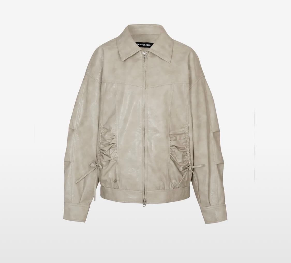 페인오어플레져 레더자켓 베이지 CIELO LEATHER JACKET 상품이미지2