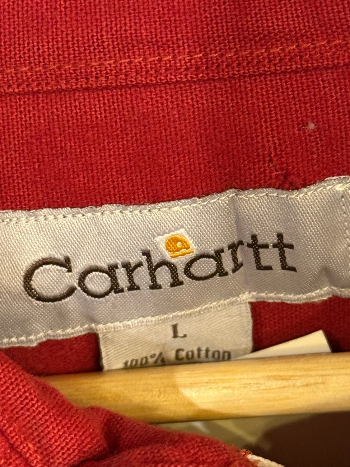 칼하트 레드 리메이크 크롭 셔츠 자켓 상품이미지2