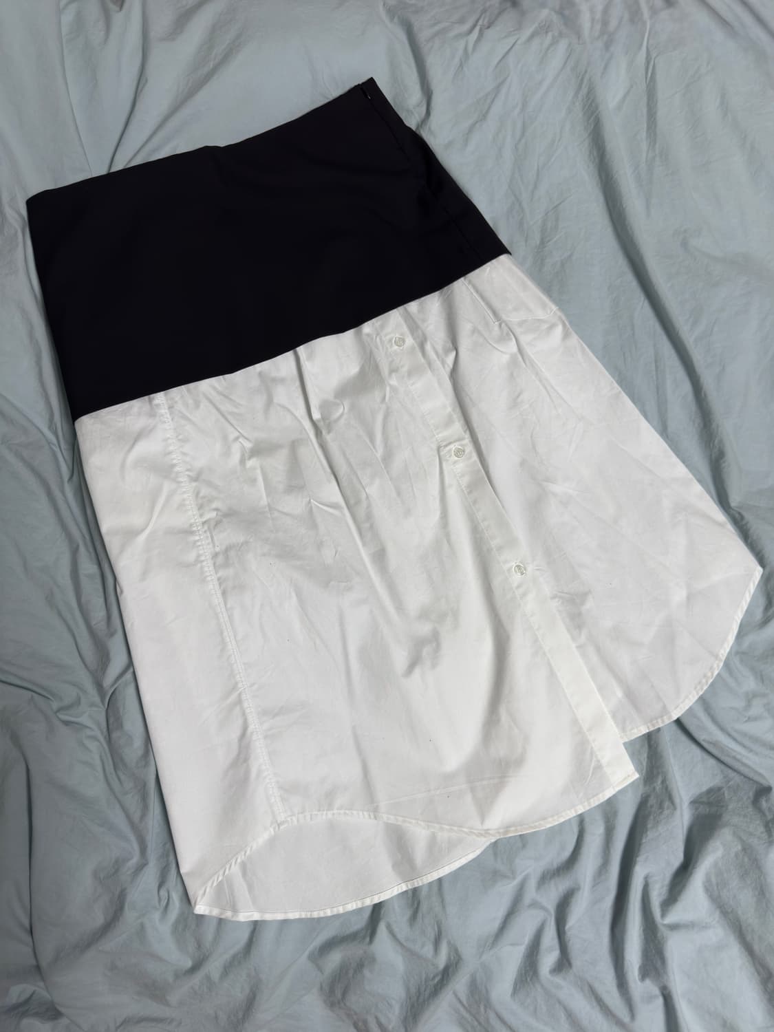 ZARA 콘트라스트 포플린 미디스커트 상품이미지1