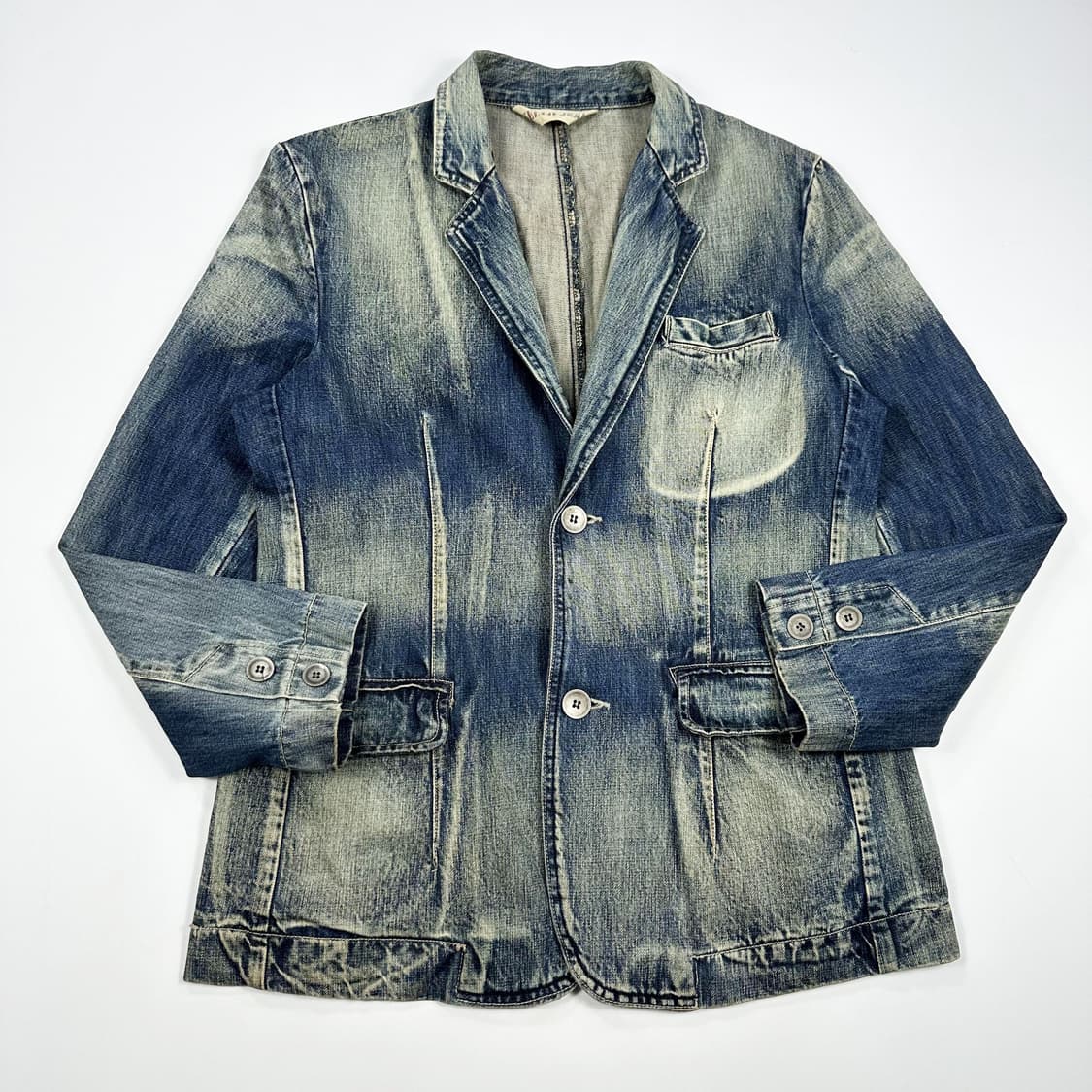VTG 빈티지 워싱 데님 블레이져 L 상품이미지1