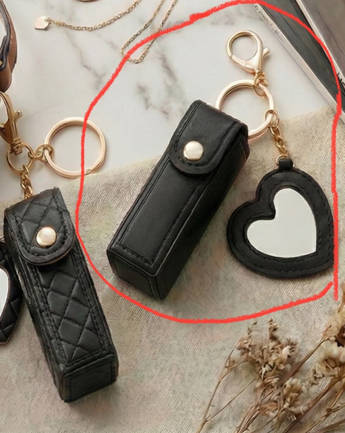 립스틱 파우치 키링 블랙 상품이미지1