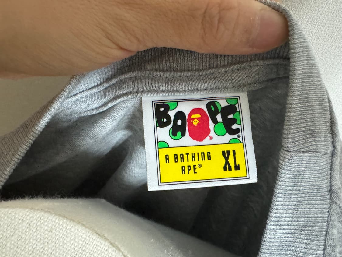 베이프 ABC 카모 페이드 에이프 헤드 릴렉스드 핏 티셔츠 그레이 상품이미지6