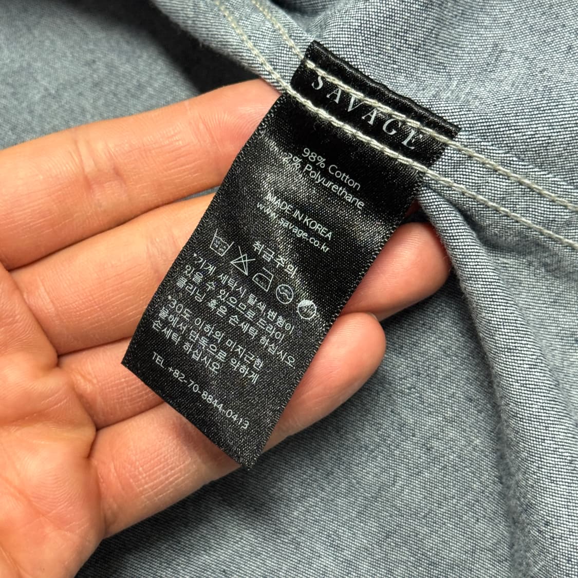 세비지 생지 진청 웨스턴 셔츠 L 상품이미지6