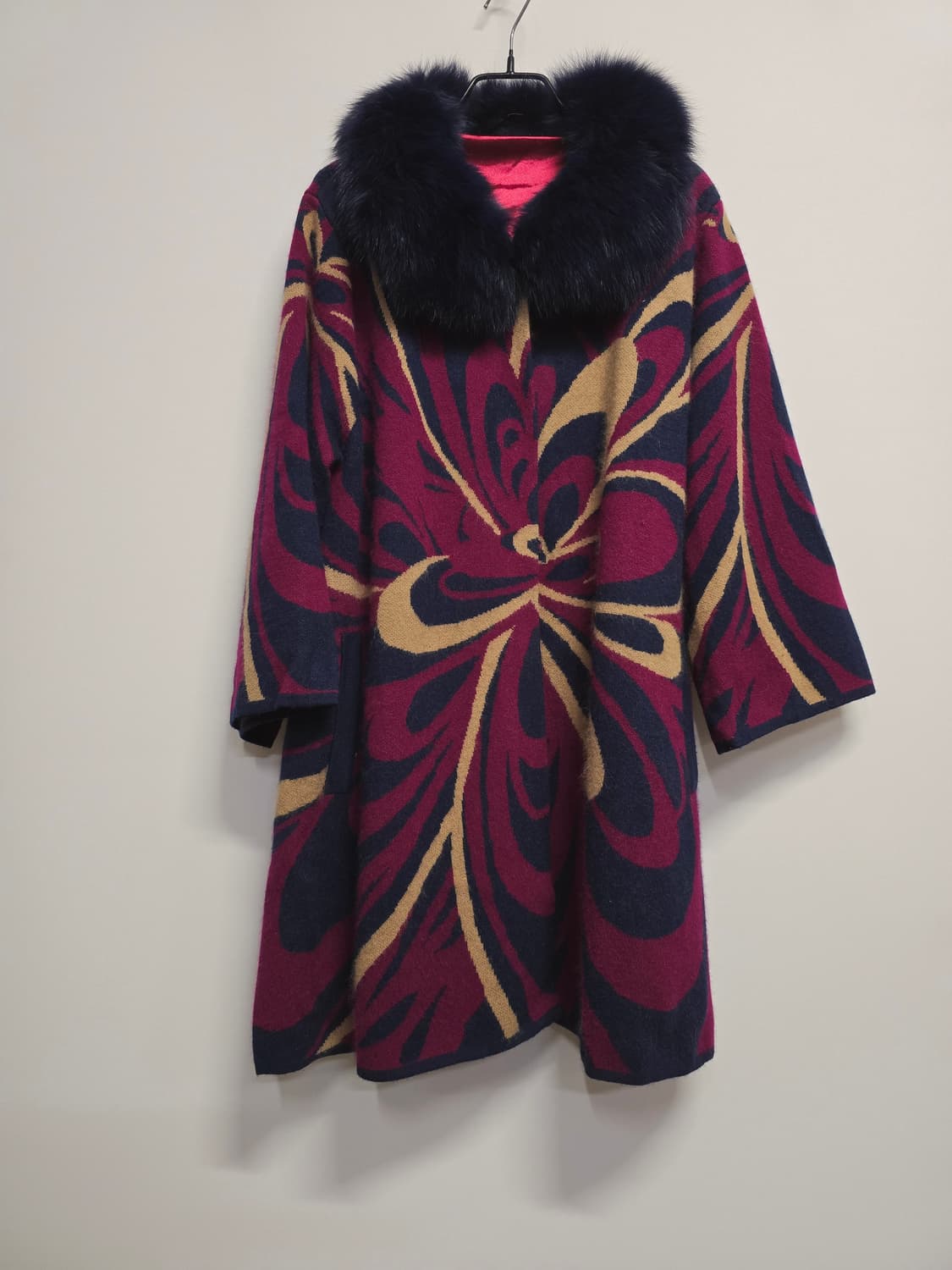 폭스퍼 패턴  카라 니트 코트 상품이미지1