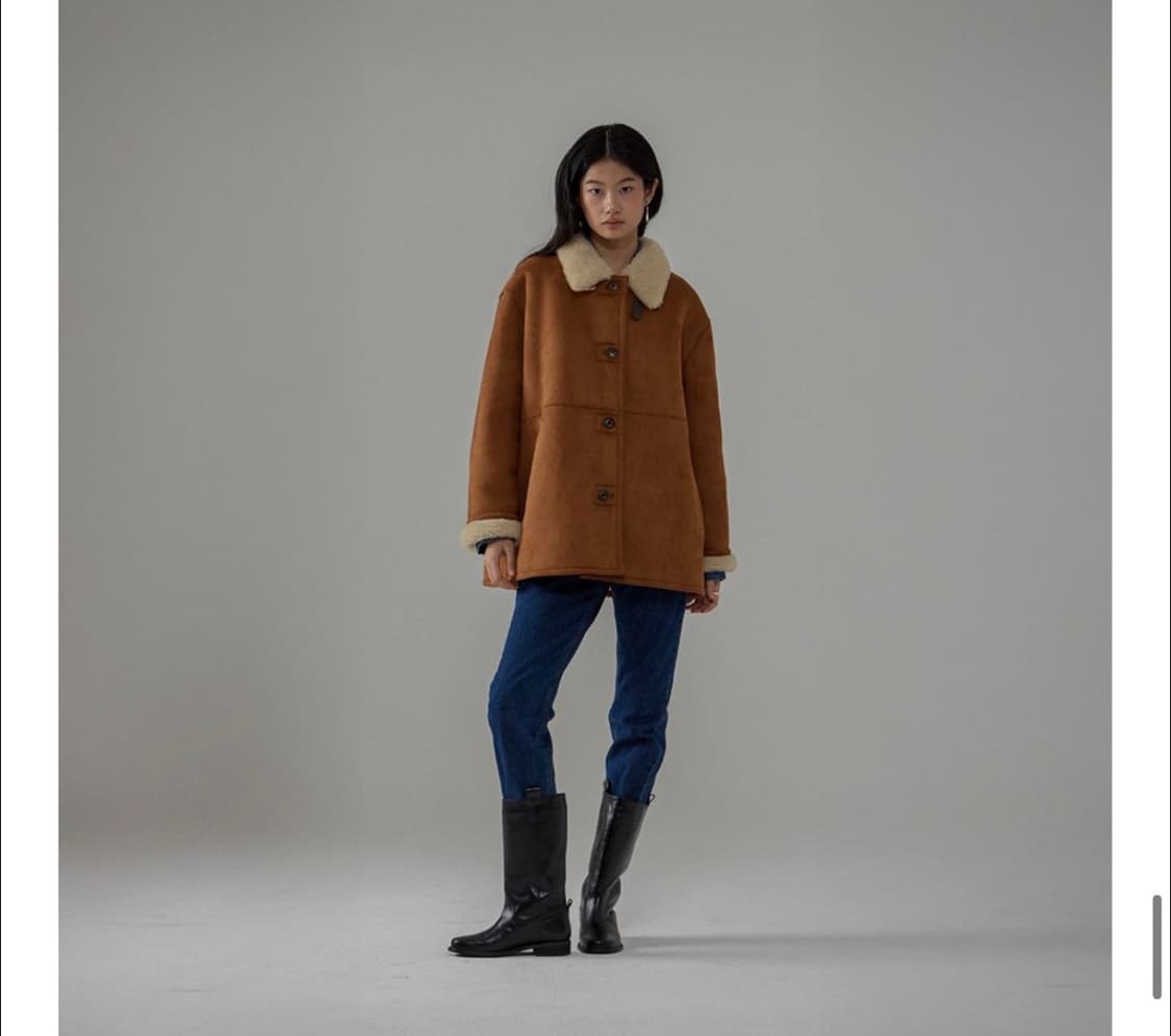 더밀루이 미니 무스탕 블랙 스웨이드 상품이미지3