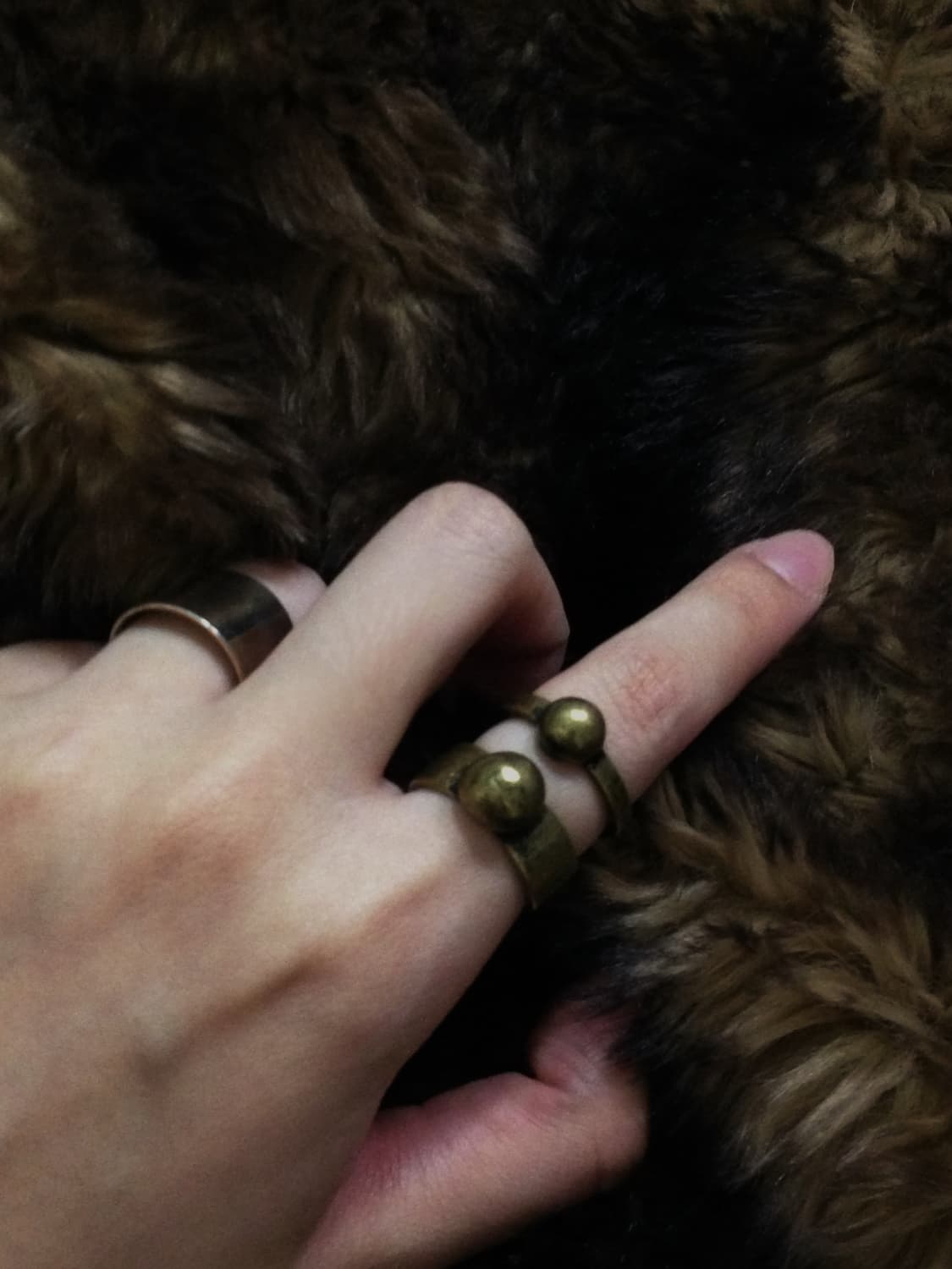 Brass Two Ball Ring 상품이미지3