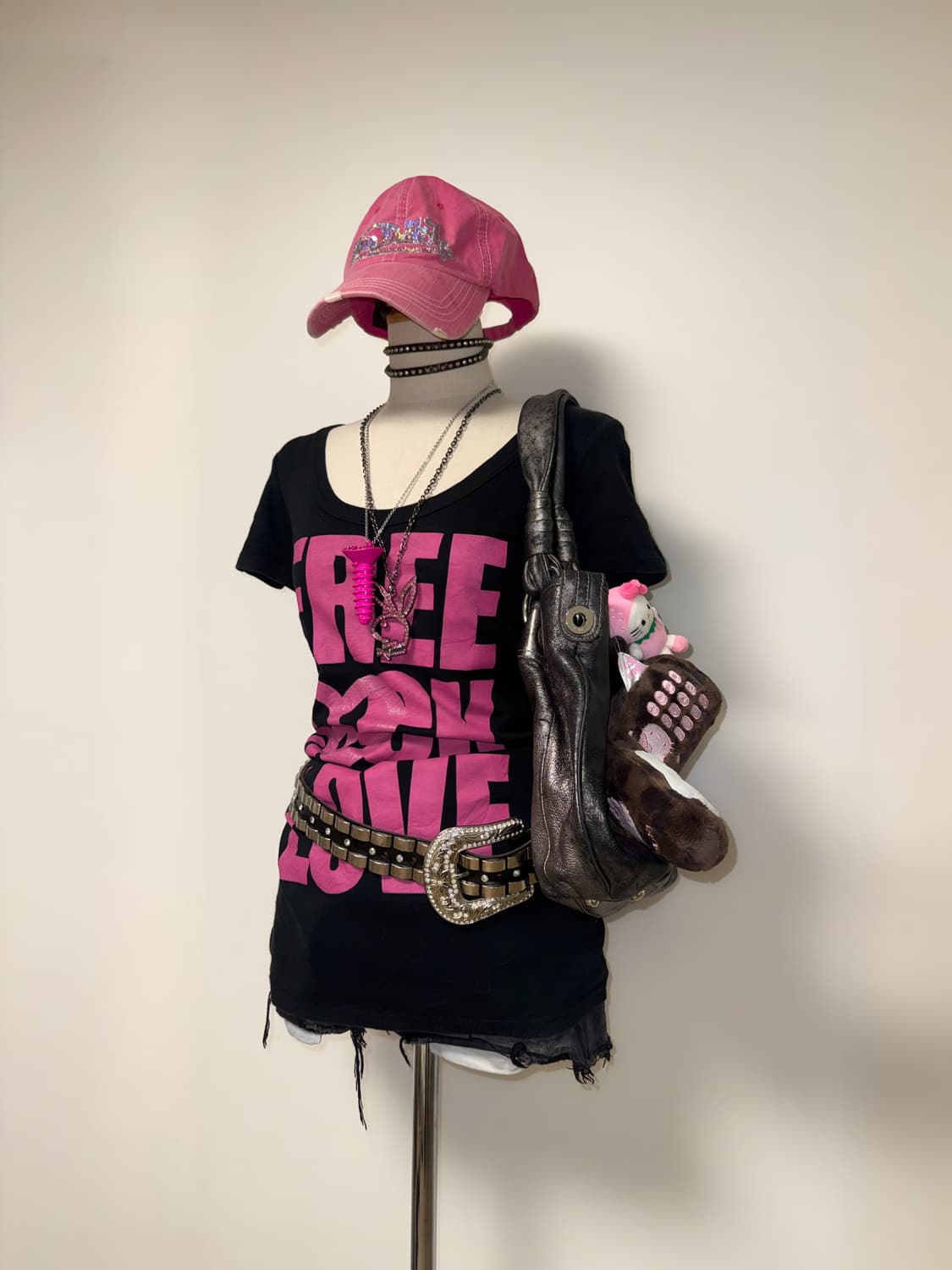 Sorridere 핑크 레터링 갸루 탑 상품이미지2