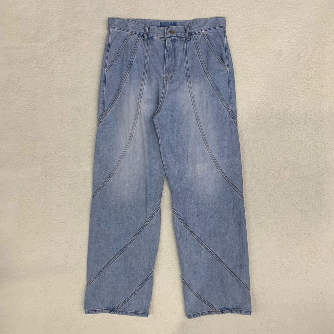 [34] VTG 와이드핏 패치워크 데님팬츠 상품이미지1