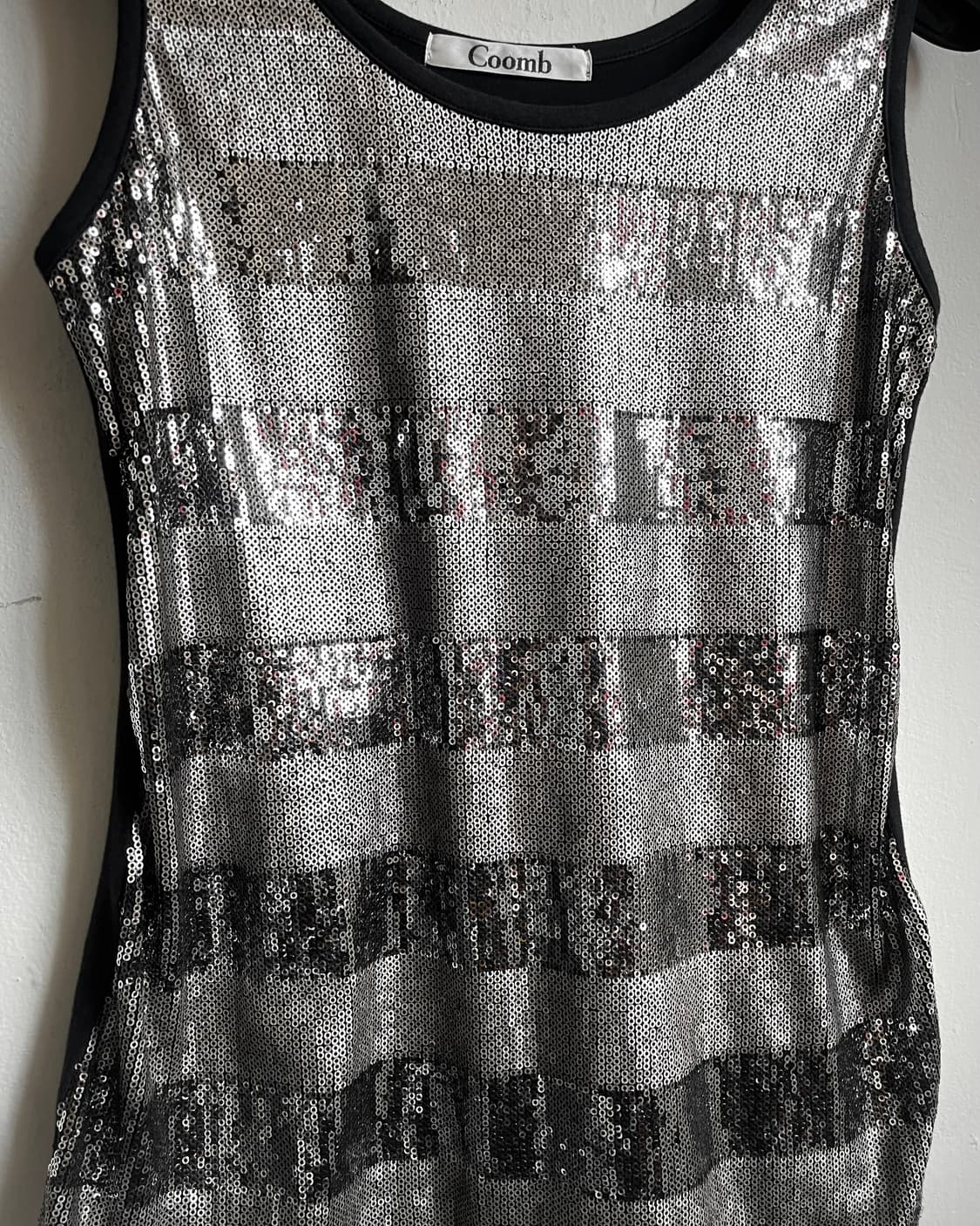 COOMB クーム 3D Spangle Stripe Sleeveless 상품이미지5