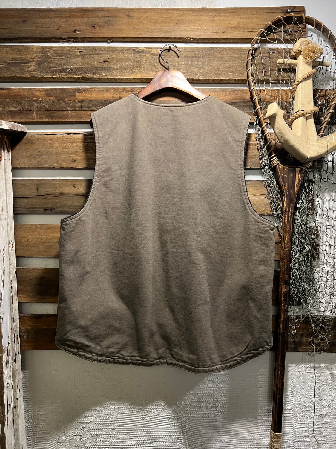 [L]칼하트 USA 빈티지 페인팅 차콜 캔버스 워크 베스트 상품이미지7