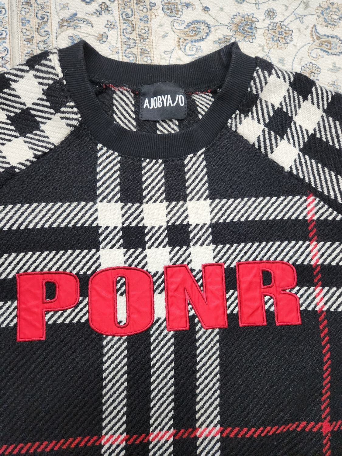 Ajobyajo 체크 PONR 니트 상품이미지2