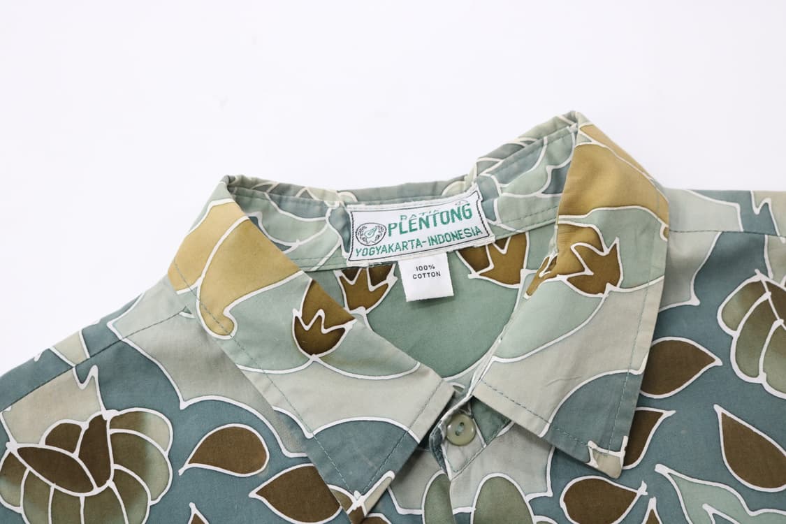 Batik Plentong 빈티지 인도네시아 바틱 패턴 반팔 셔츠 상품이미지6