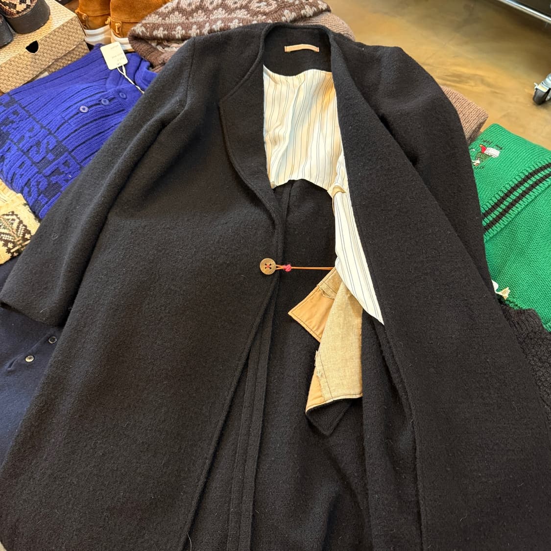 45RPM 차이나카라 에스닉 라이트 울 코트  상품이미지2