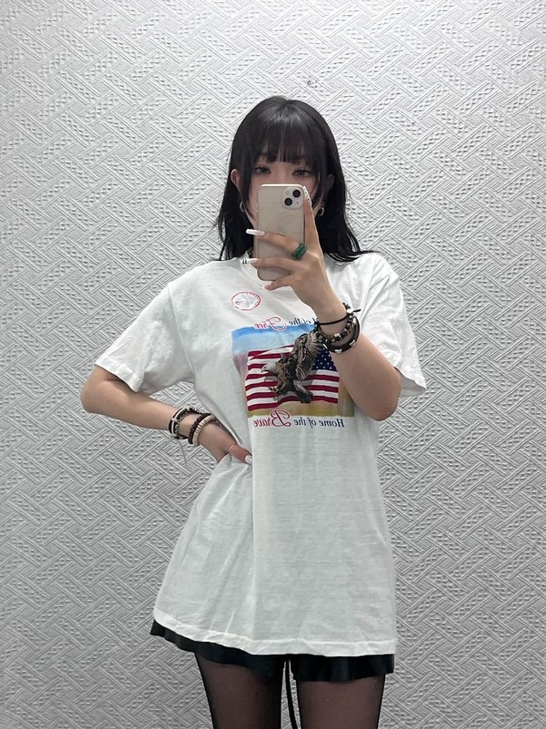 빈티지 USA 컨트리 레트로 프린팅 오버핏 반팔티 L C10900 상품이미지2