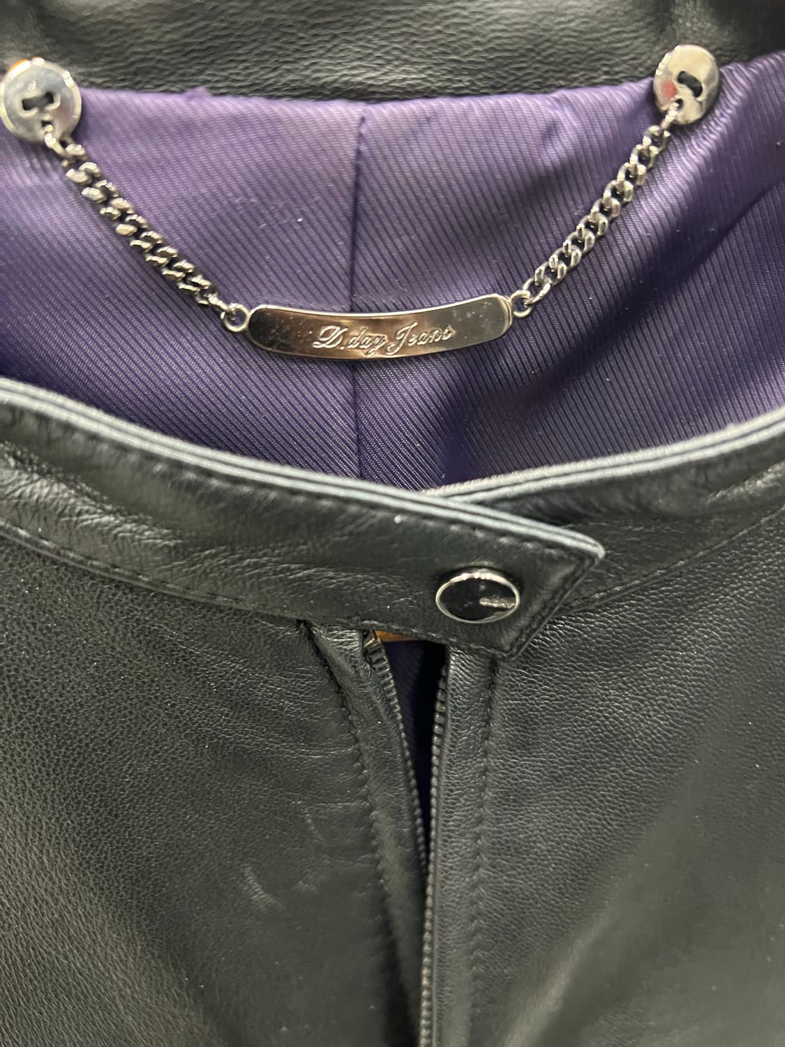 블랙&보라 가죽 자켓 상품이미지2