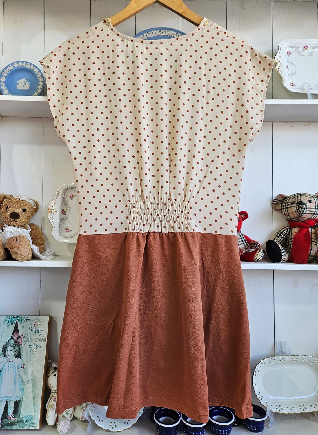 엑시즈팜(axes femme) 도트 리본 배색 원피스 상품이미지4