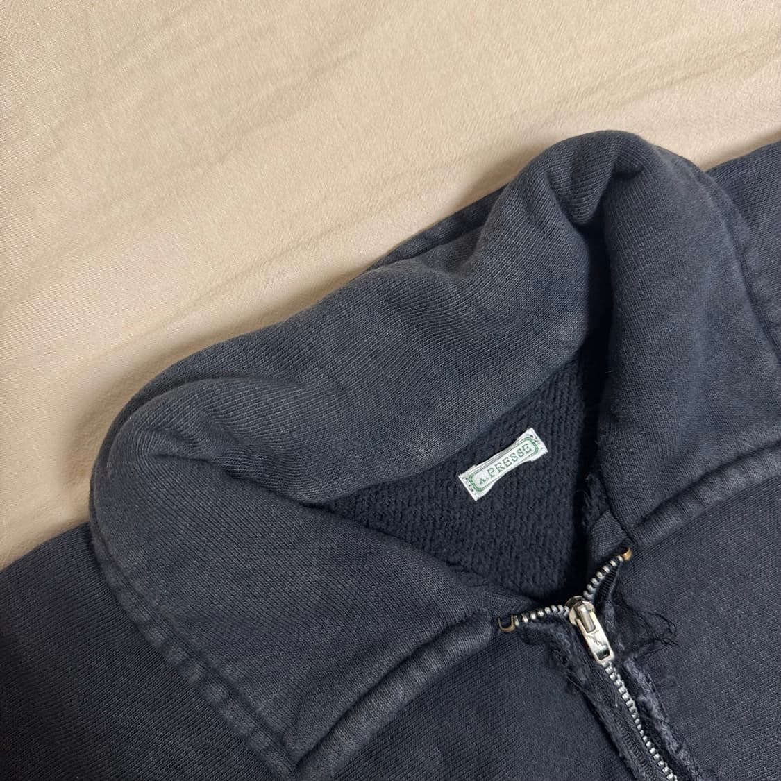 [4] 24aw 아프레쎄 빈티지 하프 집업 블랙 상품이미지2