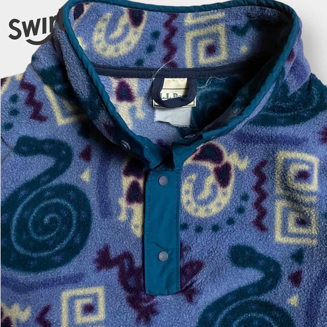 🌊80~90s LLBEAN Fleece half snap tee 상품이미지4