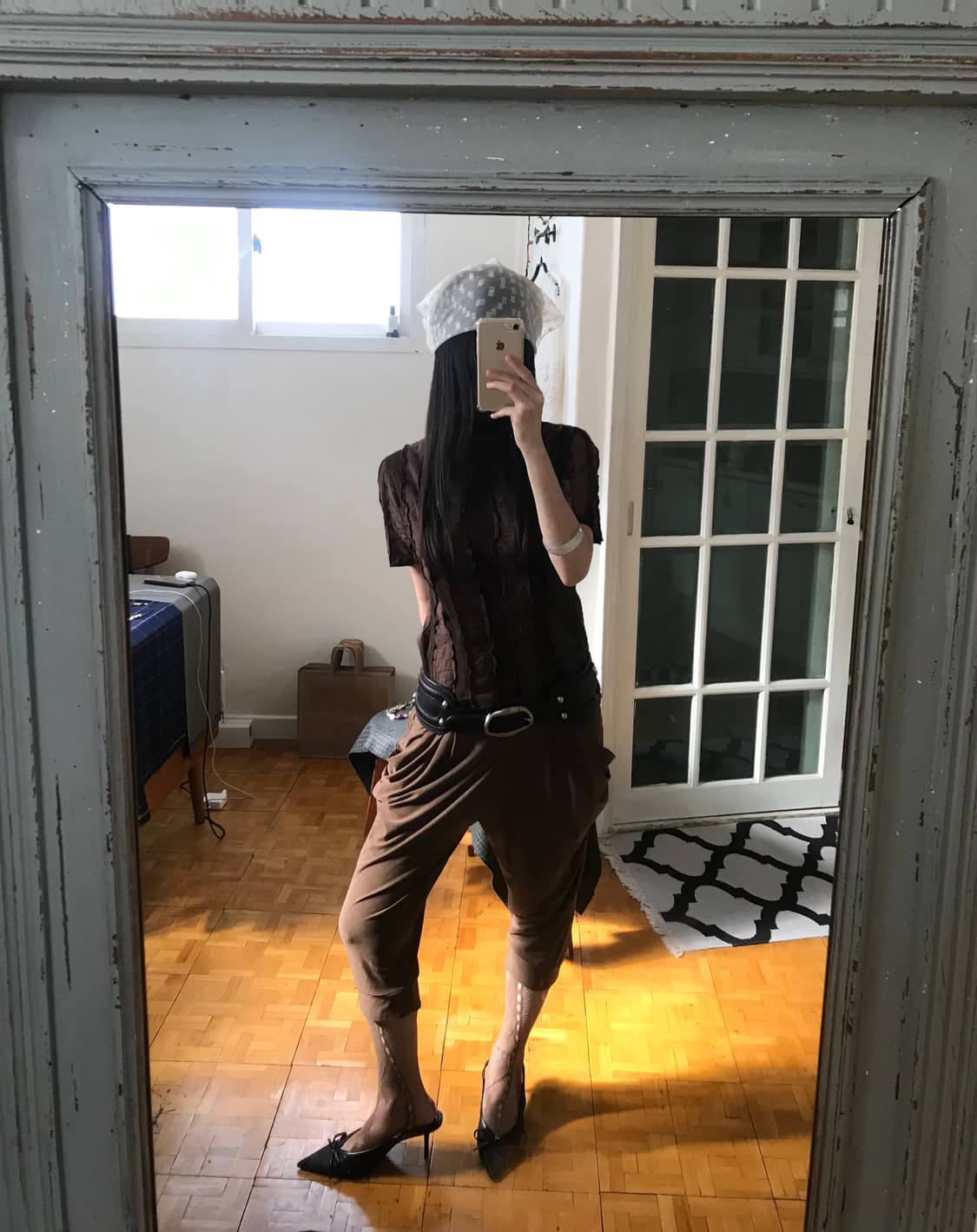 vintage brown mash top  상품이미지1
