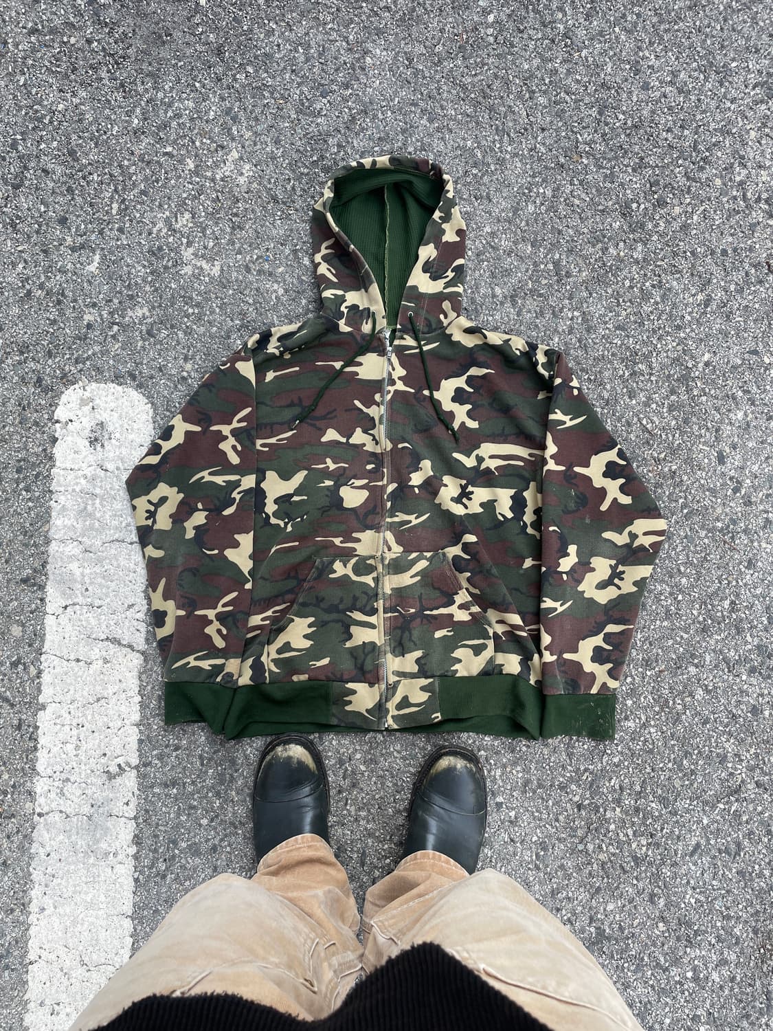 80-90s Camo thermal hood zip(USA Made) 상품이미지3