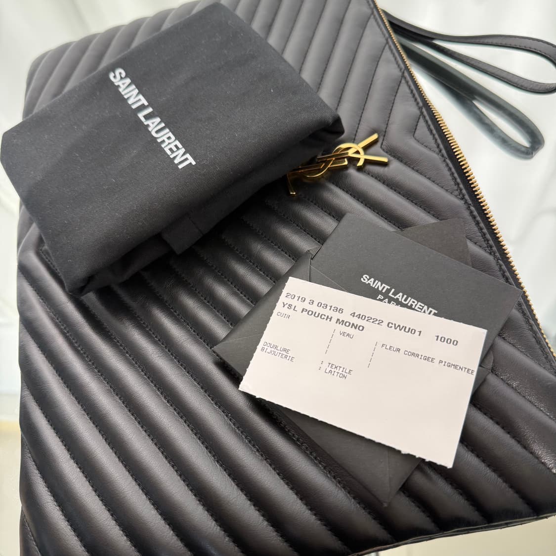 생로랑 모노그램 마틀라세 금장 클러치백 상품이미지6