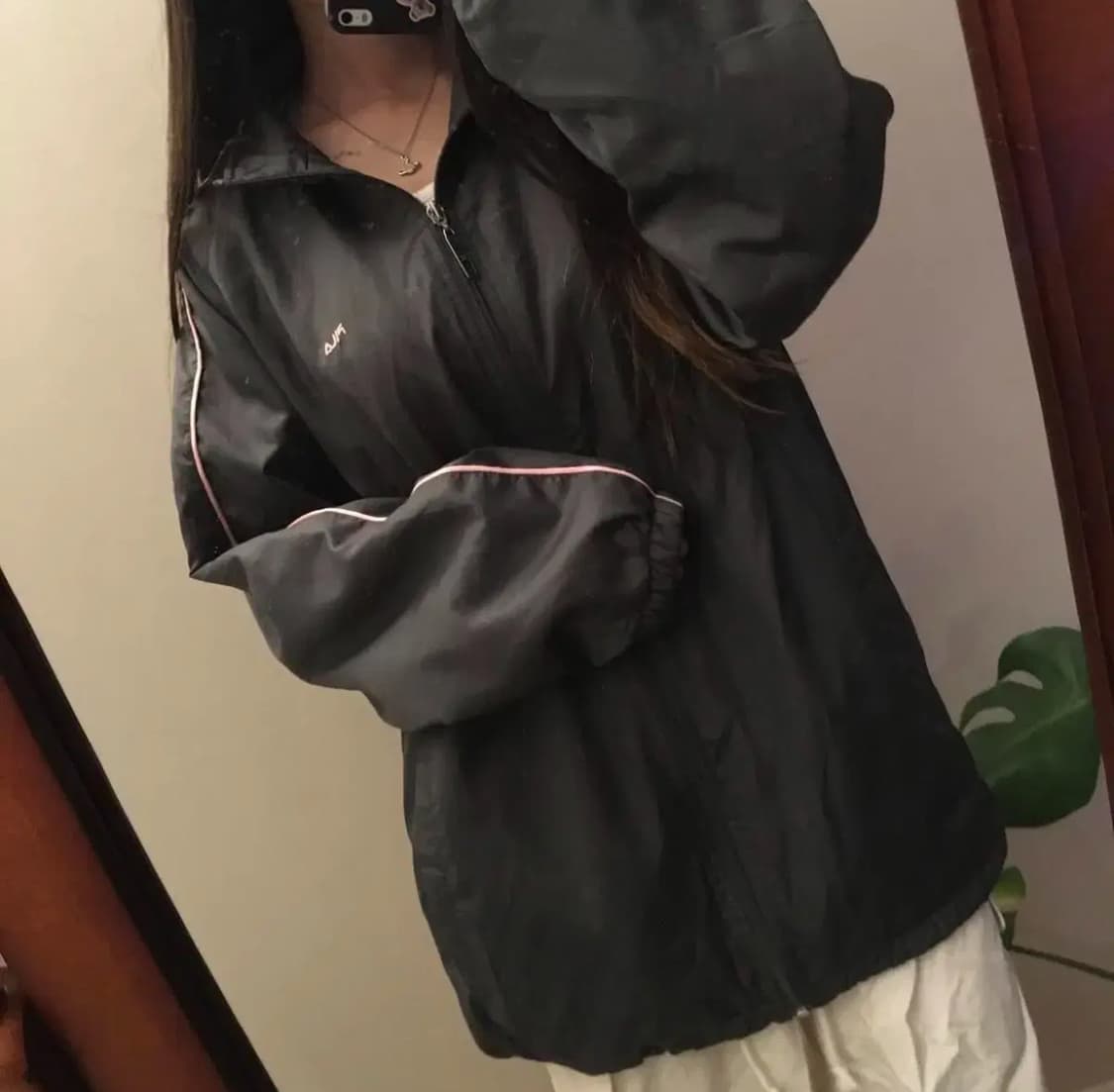 빈티지 스포티 휠라 회색핑크 점퍼 상품이미지1