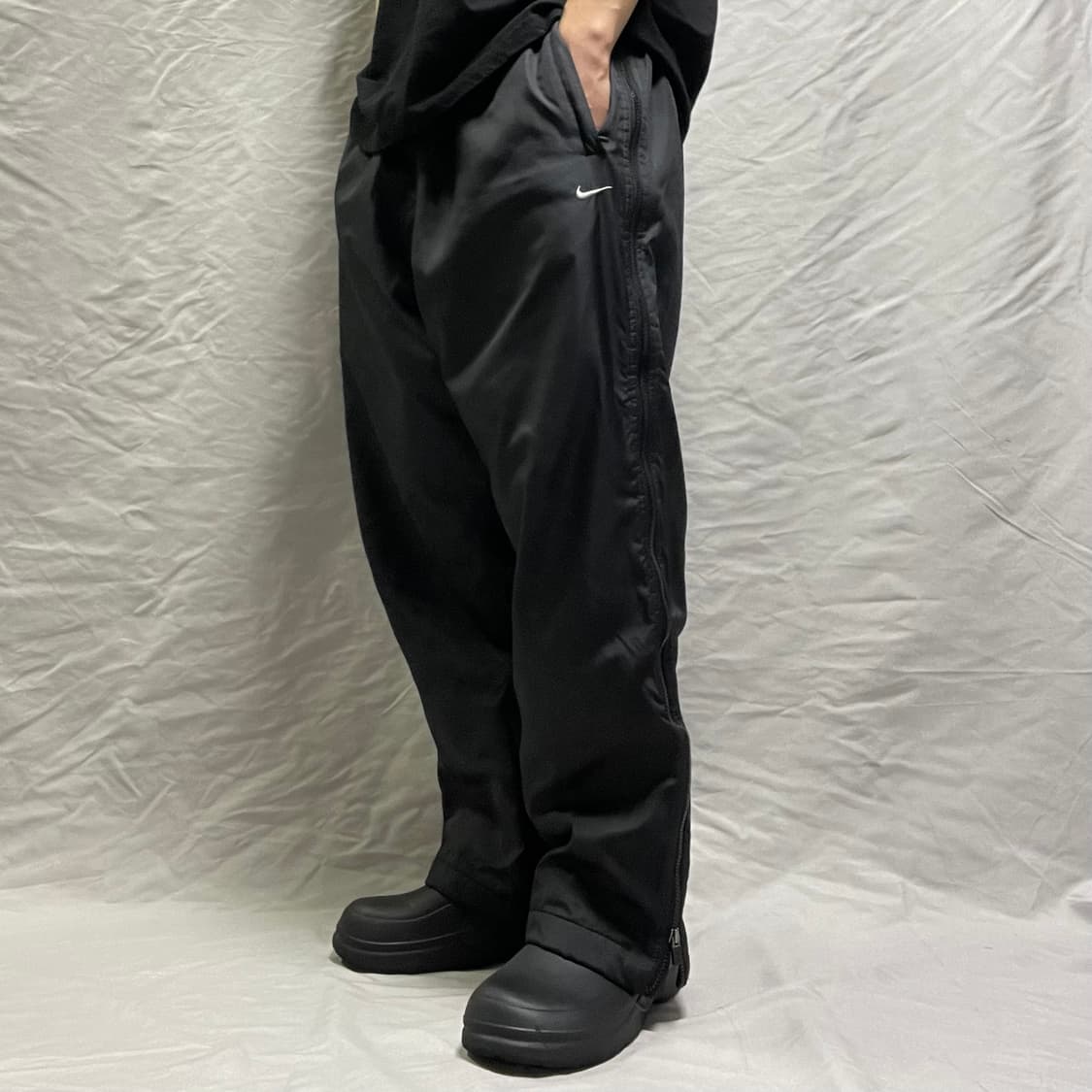 XXL 나이키 스우시 블랙 나일론 팬츠 상품이미지1