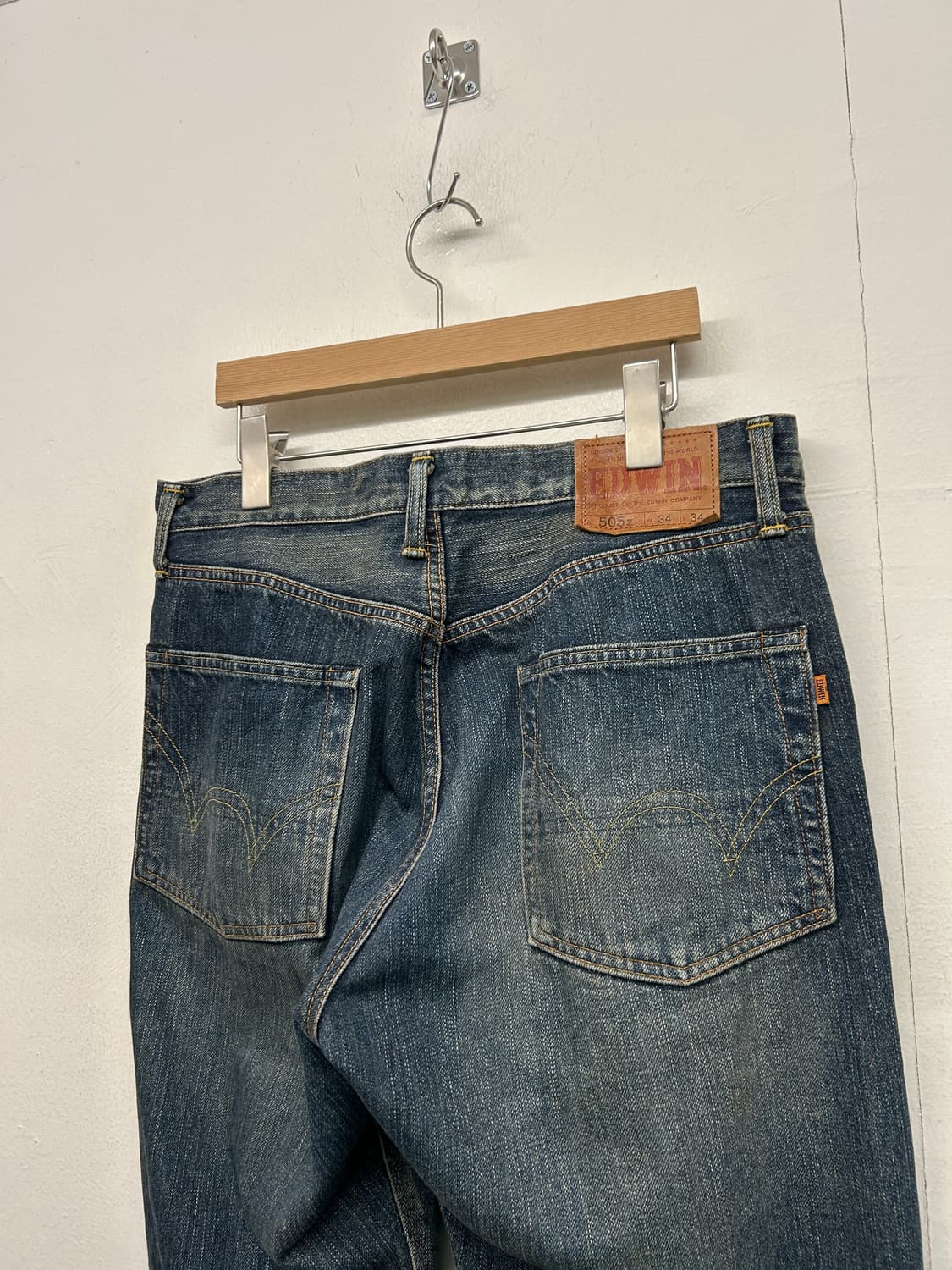 00s 에드윈 워싱 셀비지 데님 팬츠 상품이미지4