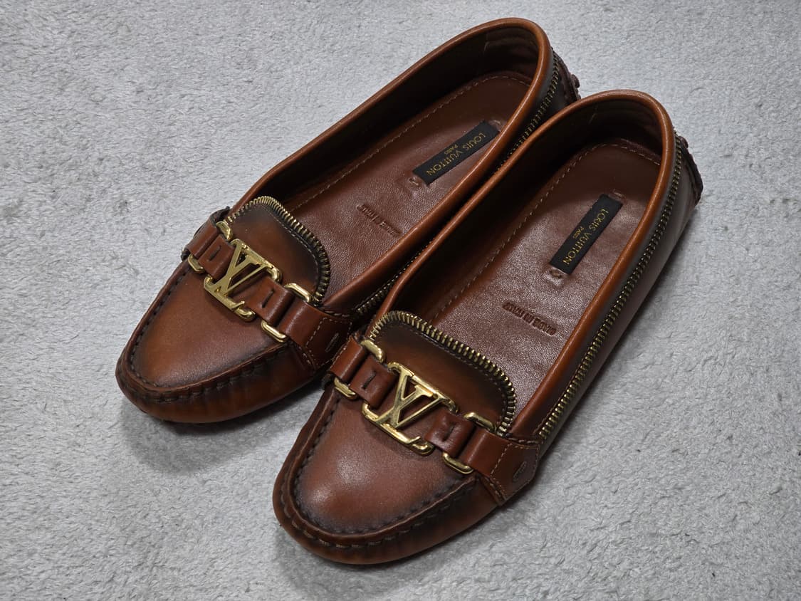 루이비통 브라운 레더 집 테일 옥스포드 로퍼 37사이즈  상품이미지4