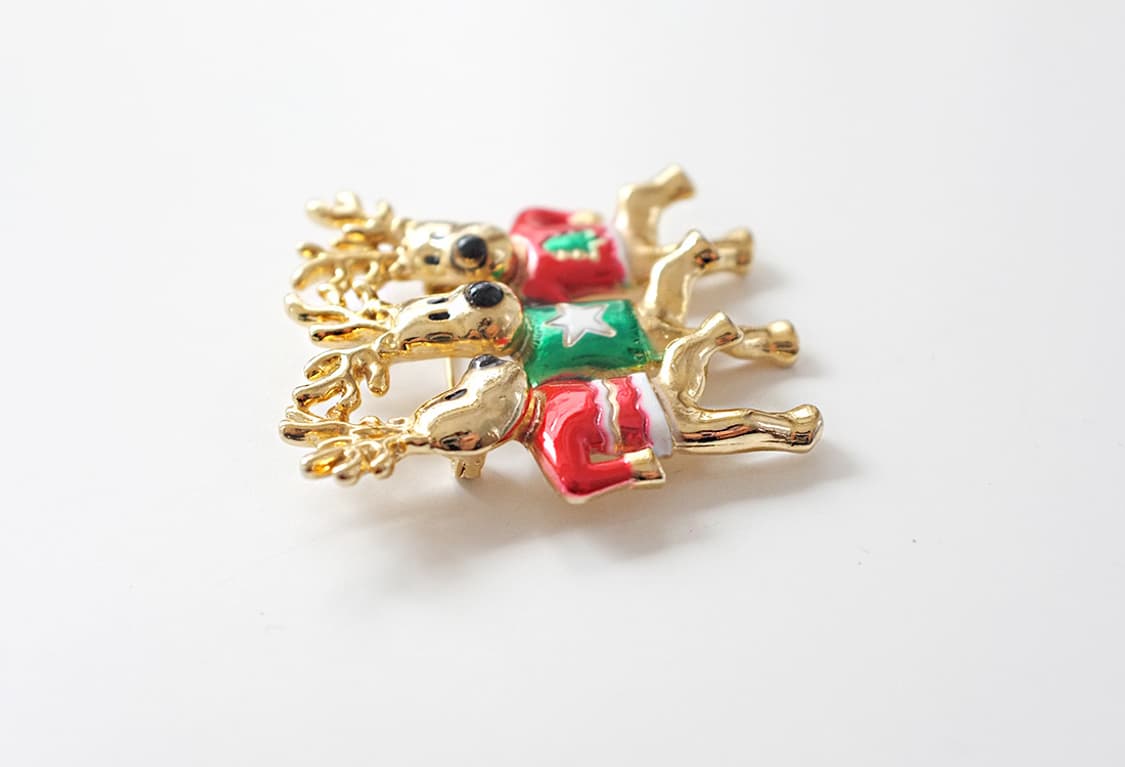 1980s 귀여운 크리스마스 루돌프 빈티지브로치  상품이미지4