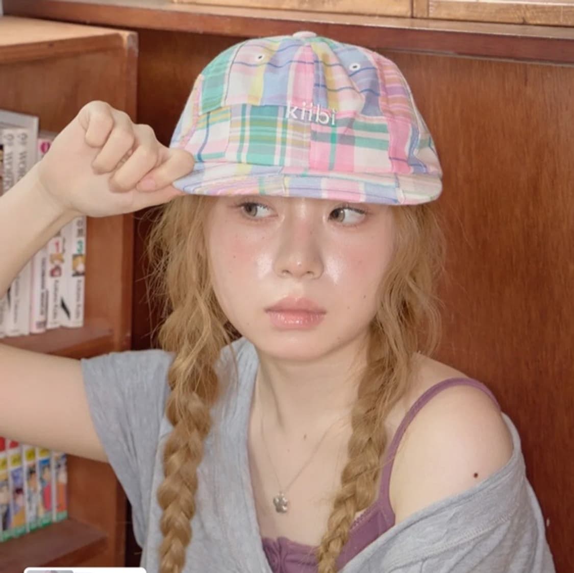 Kiibi vintage patchwork cap pink 상품이미지3