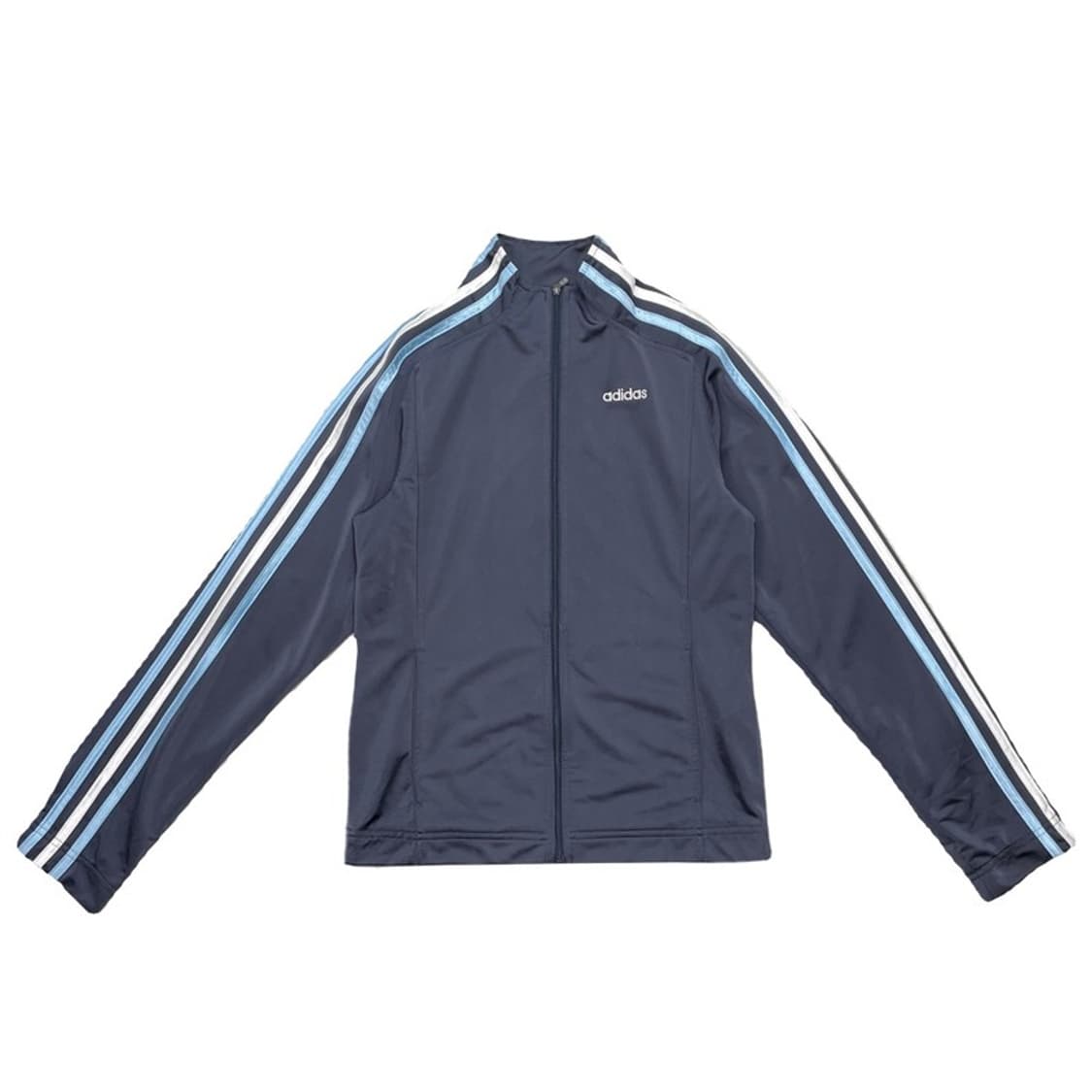ADIDAS 노카라 배색 트랙탑 져지 네이비 S 상품이미지1