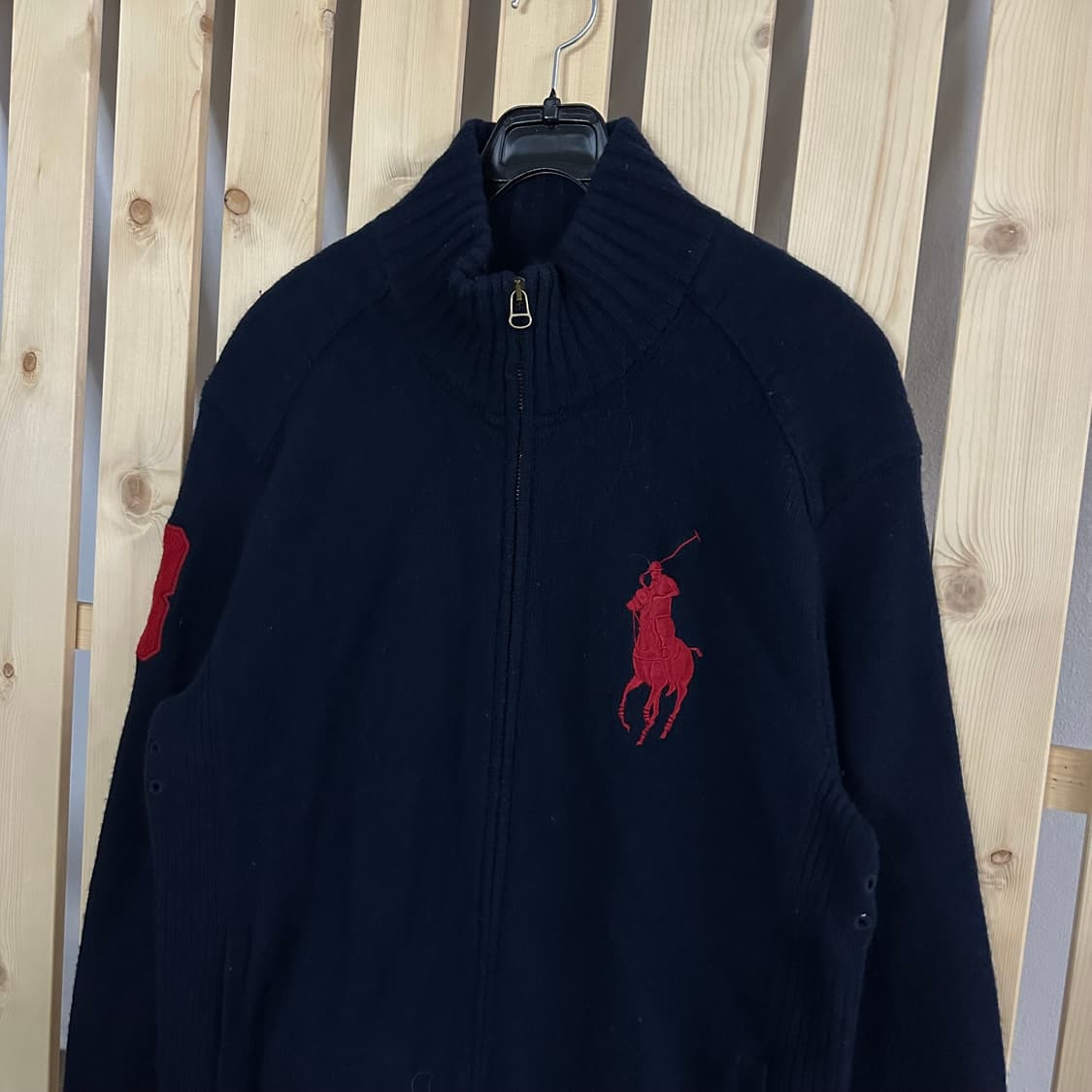 (M) 폴로 랄프로렌 네이비 빅포니 투웨이 니트 집업 상품이미지5