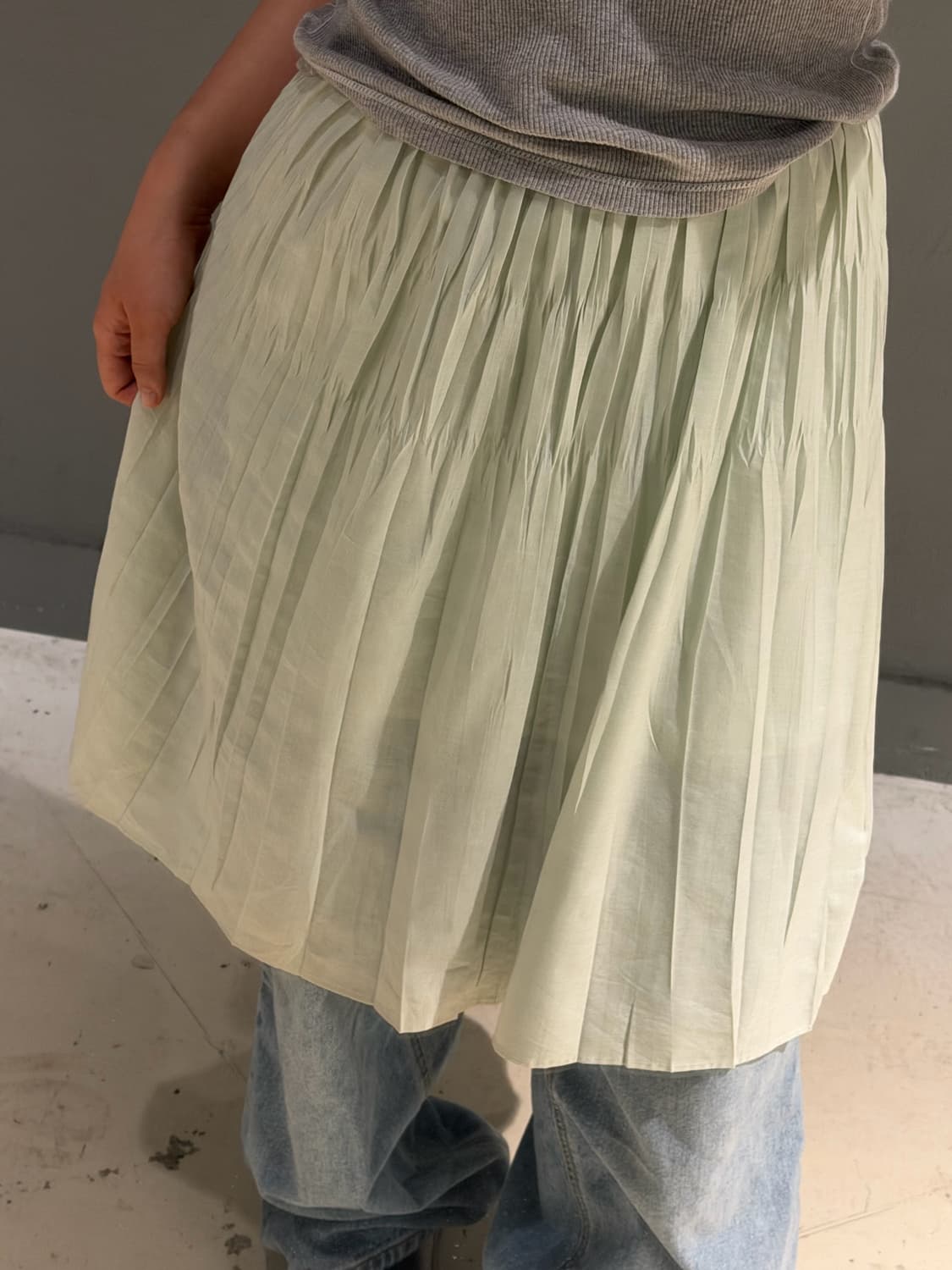 KUMIKYOKU apple mint pleats detail sk 상품이미지4