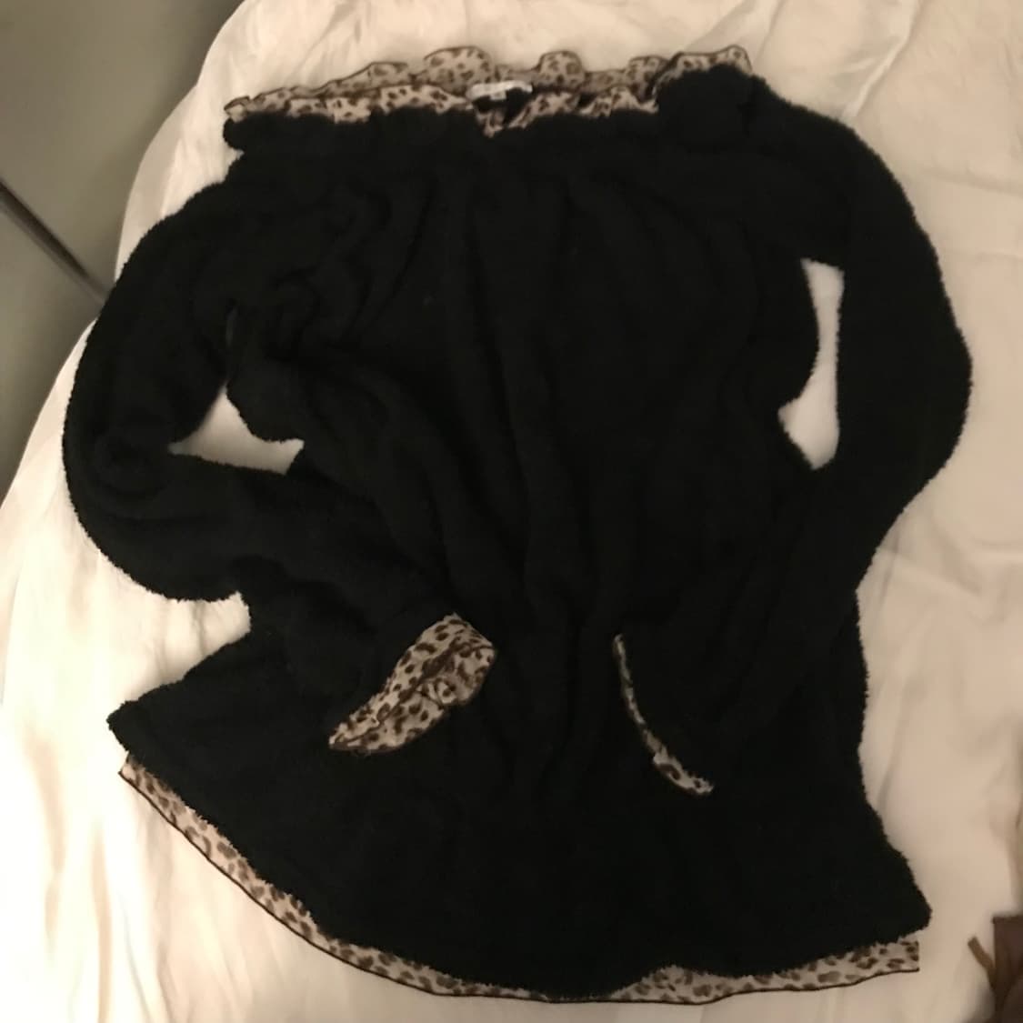 Colza 콜자 오네갸루 레오파드 레이어드 양털 니트 상품이미지3