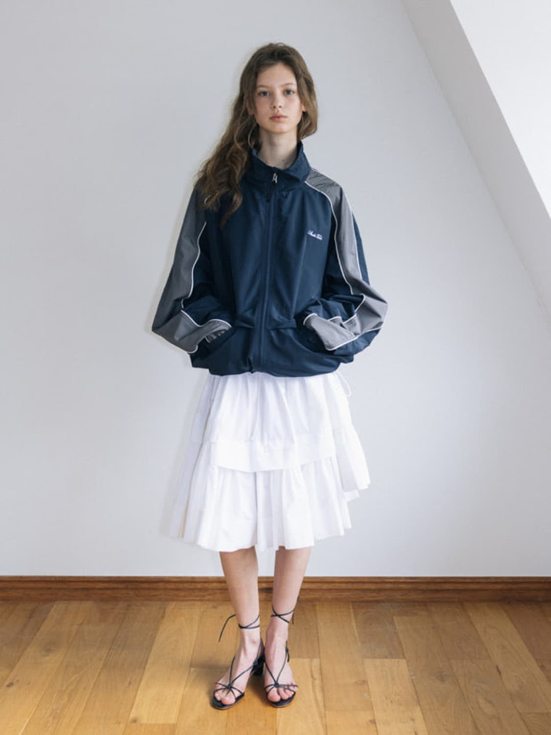 스튜디오테이블 UNBALANCE LAYER SKIRT white 상품이미지1