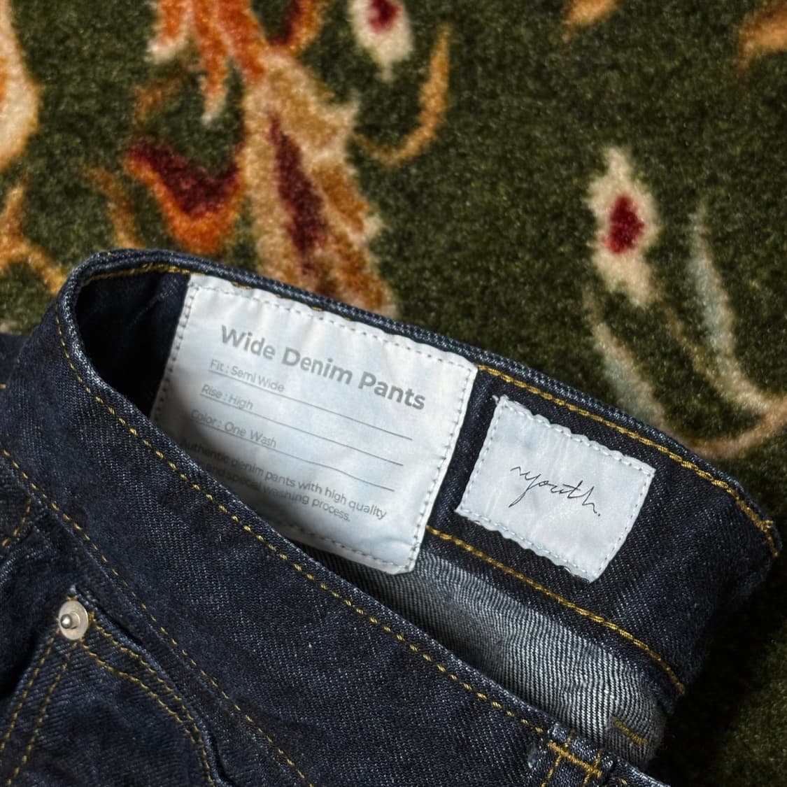 Youth 21FW wide denim pants one wash (M) 상품이미지2