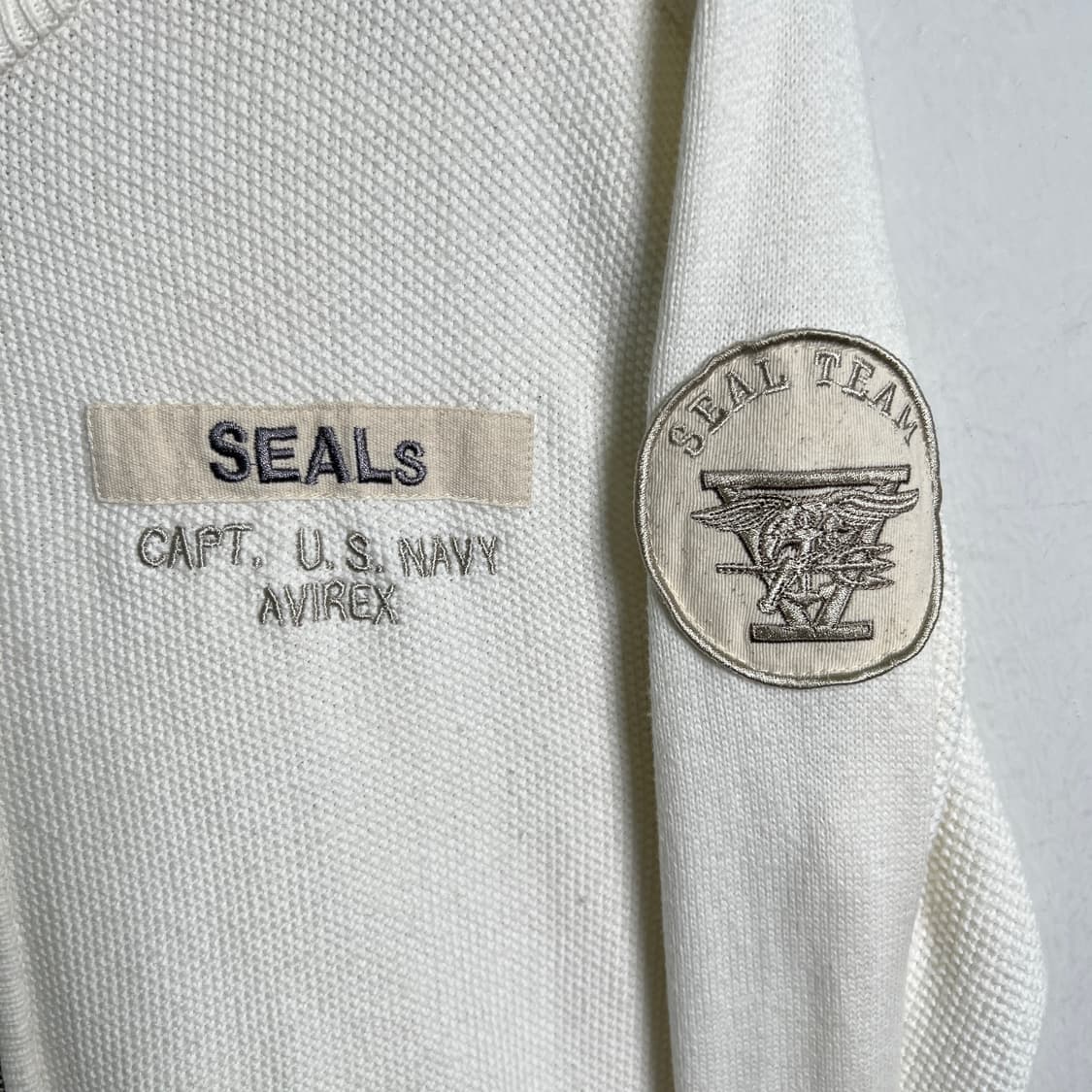 Avirex 아비렉스 코튼 니트 집업 자켓 XL 상품이미지6