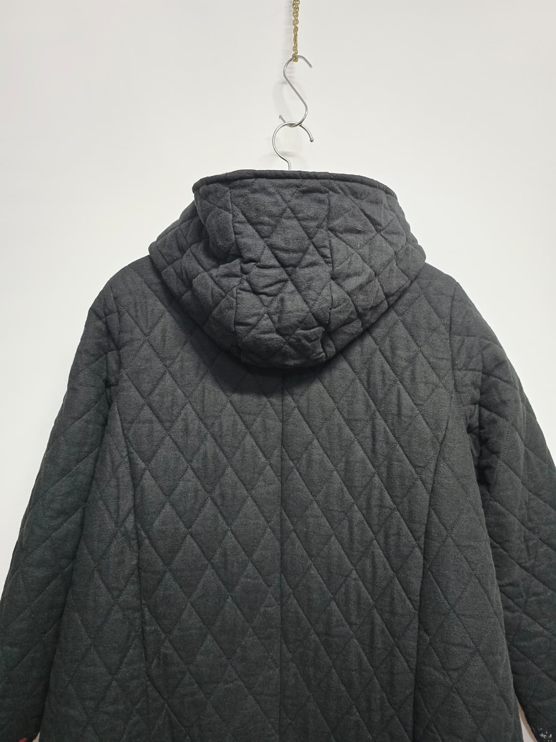 라비찌 퀼팅 후드 롱 코트 꽃무늬 블랙 상품이미지6