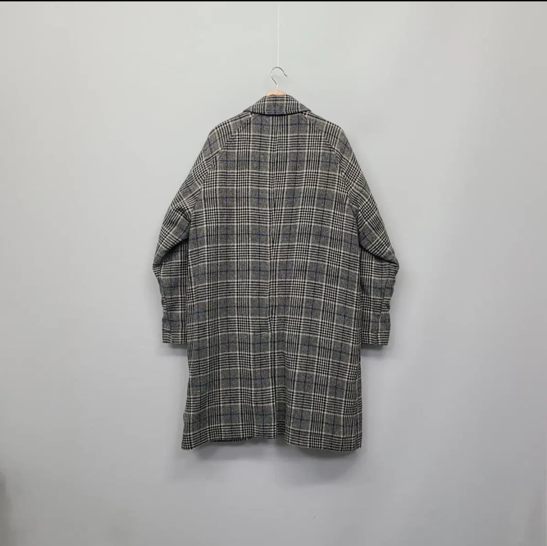 이스트로그 남성  버진울 발마칸 체크코트 베이지/블루 L 상품이미지8