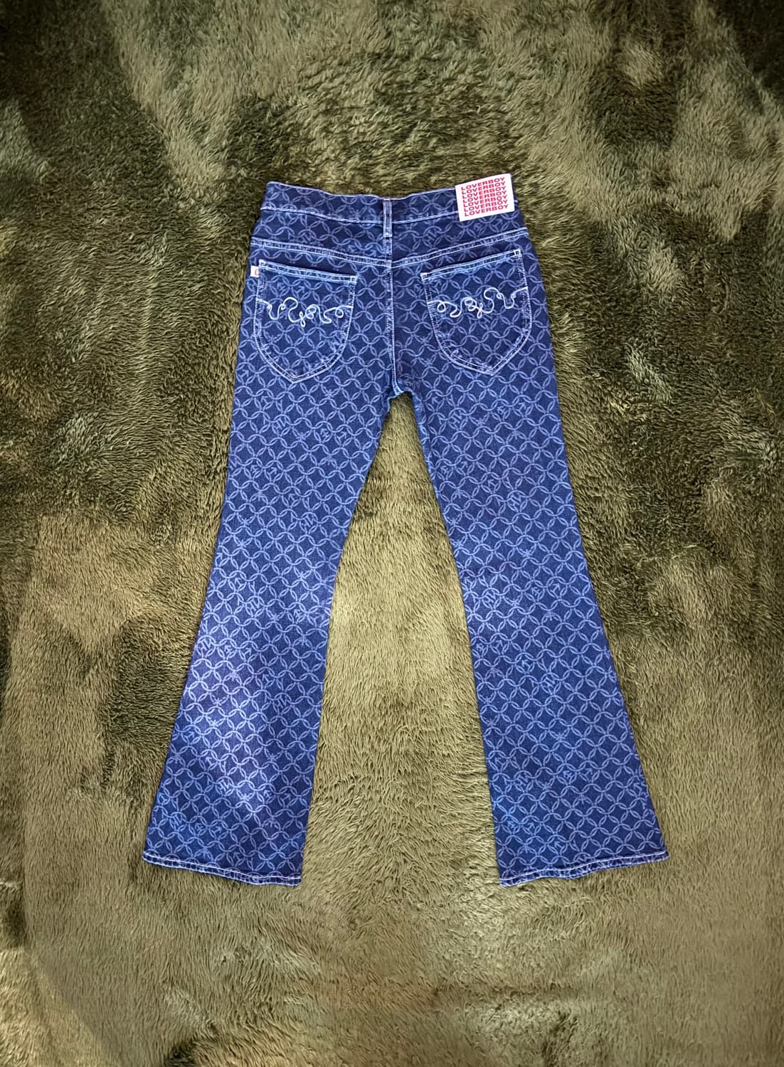 [M] 찰스 제프리 러버보이 지오메트릭 패턴 부츠컷 데님 팬츠 상품이미지6