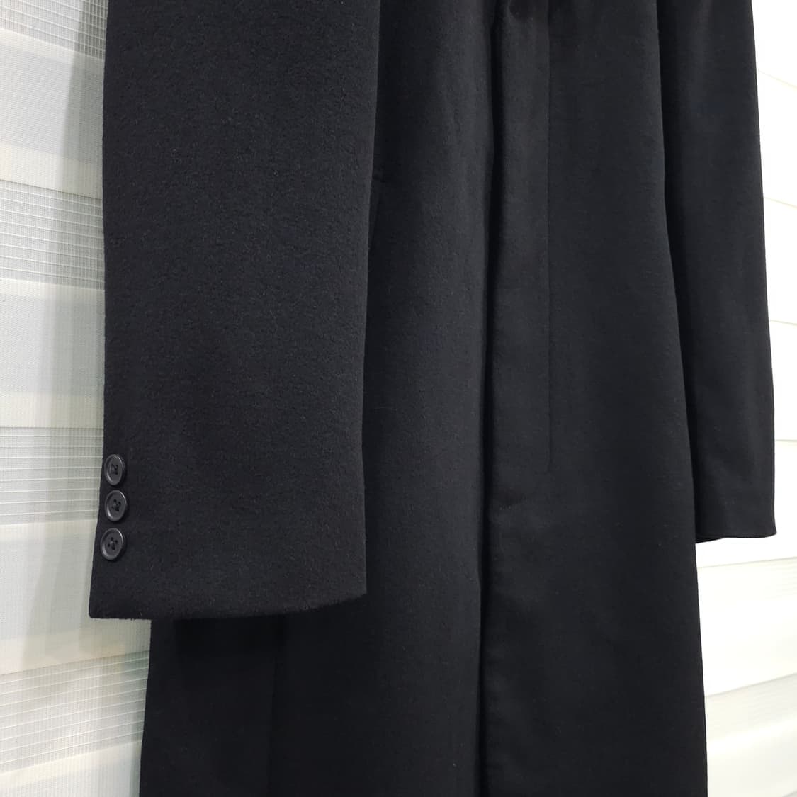 일본 Balestrino 울 캐시미어 싱글 롱코트- L 상품이미지3