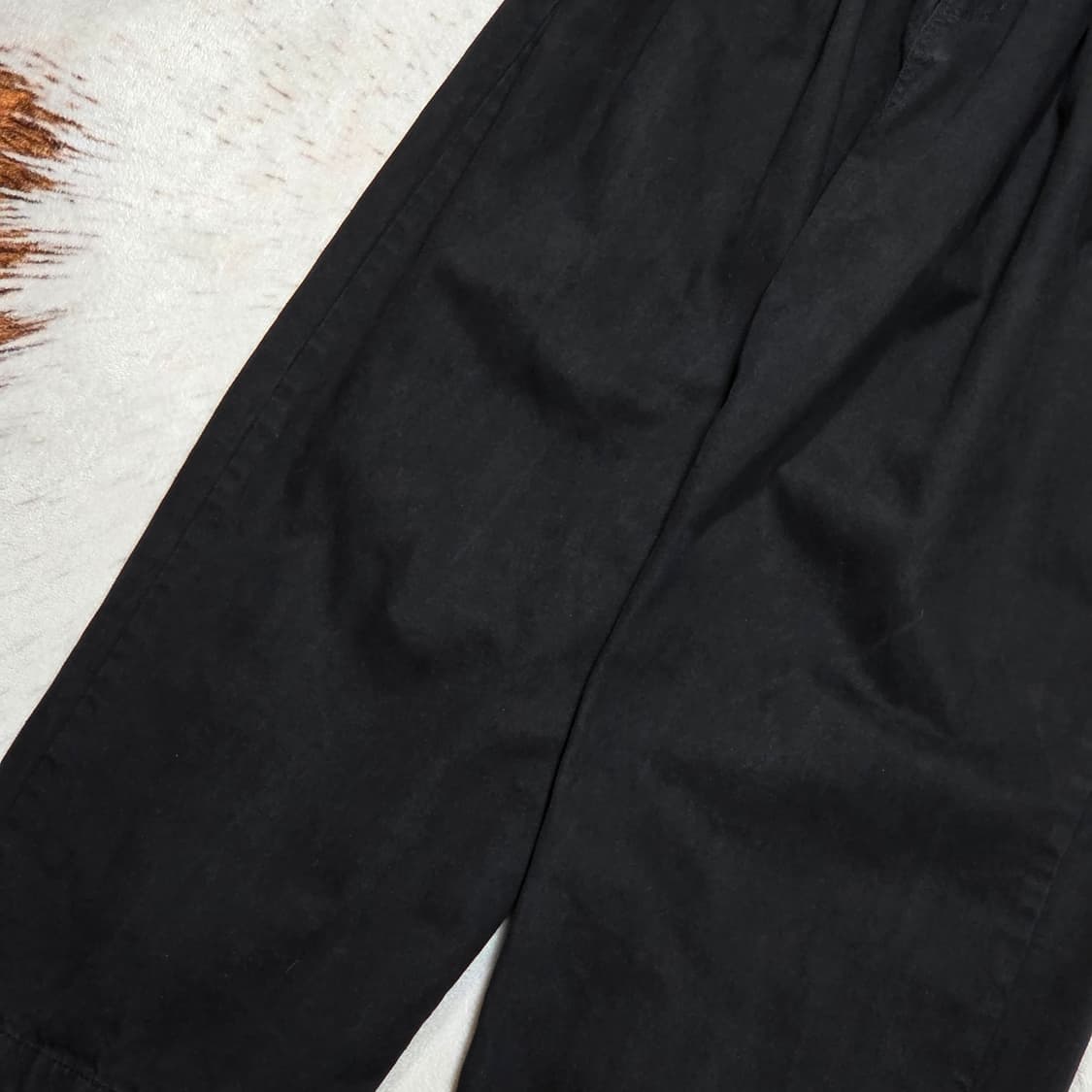 빈티지 블랙 코튼 핀턱 벌룬 팬츠 상품이미지3