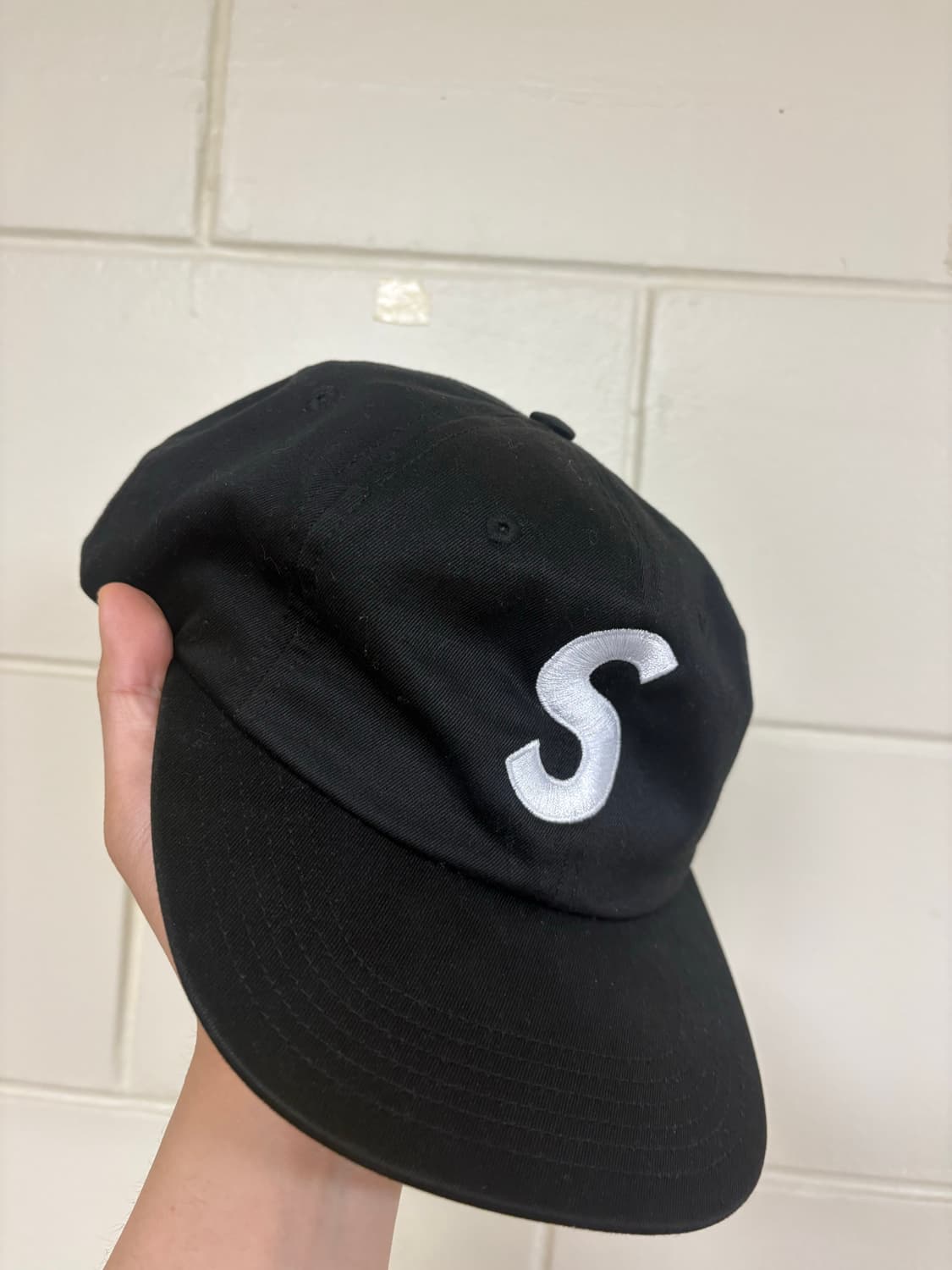 17fw 슈프림 면트윌 S로고 캡 블랙 상품이미지2